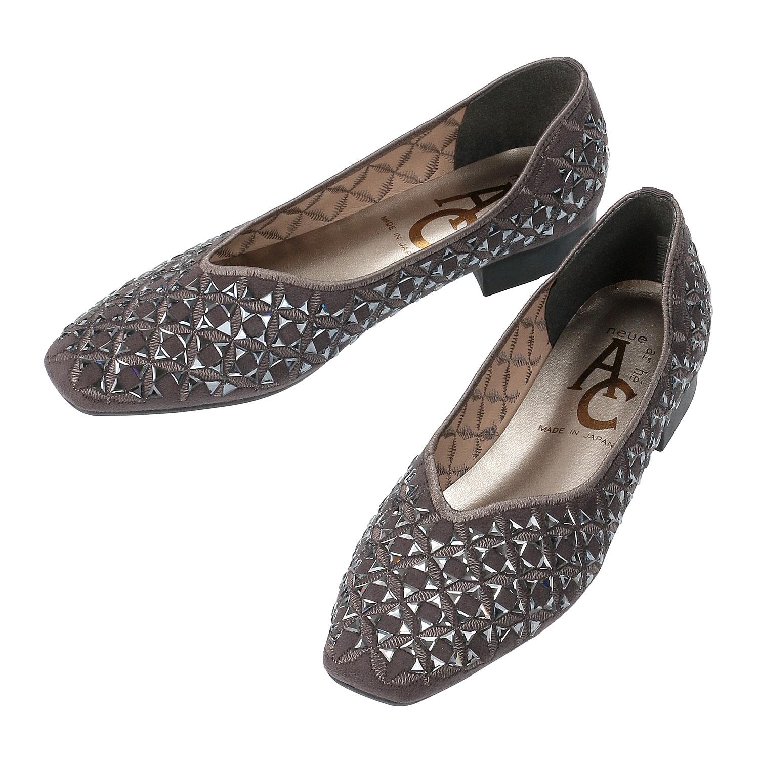 【好評AC パンプス】 AC ストーン飾り付きパンプス7771