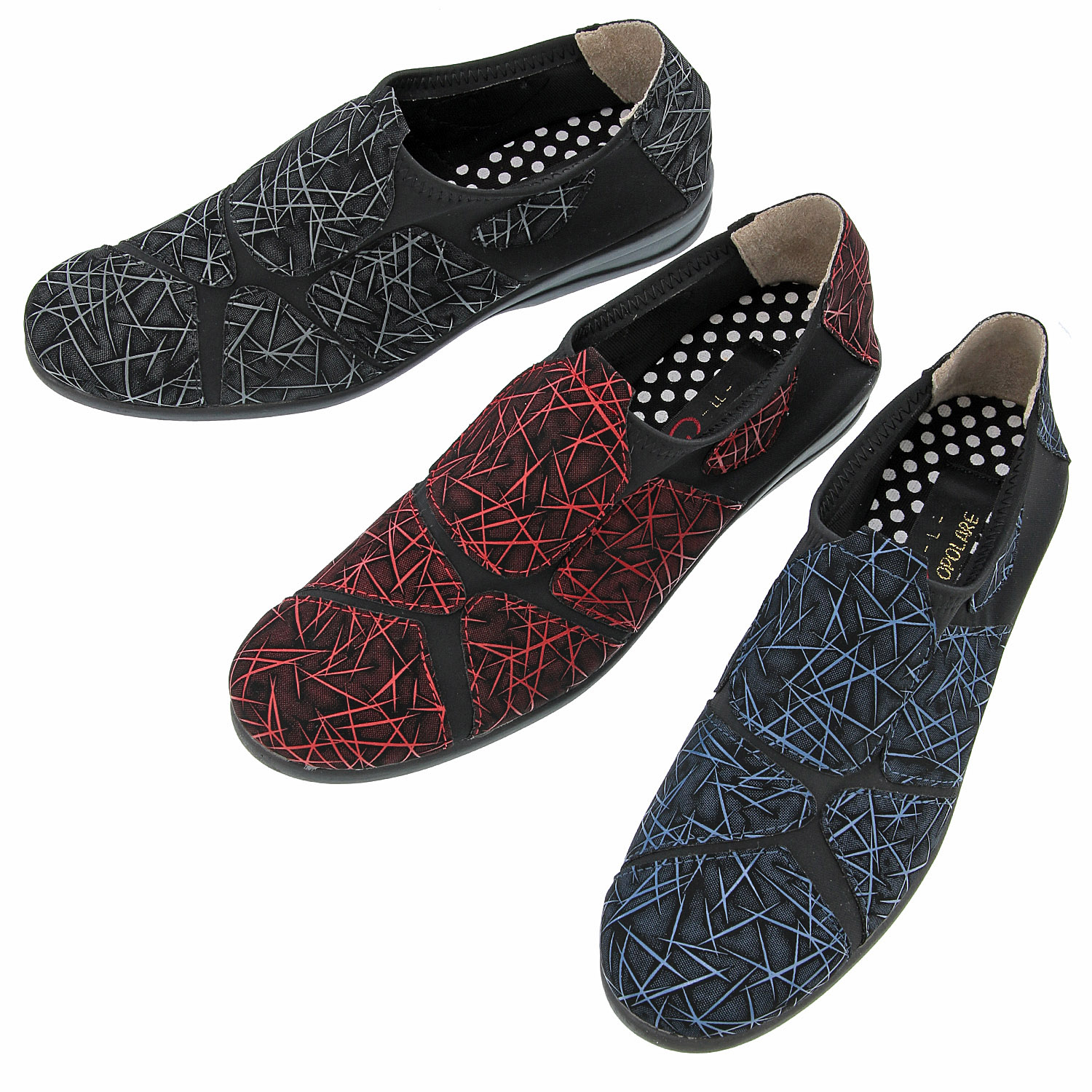 POPOLAREスーパーストレッチシューズ 流線柄 - 画像1