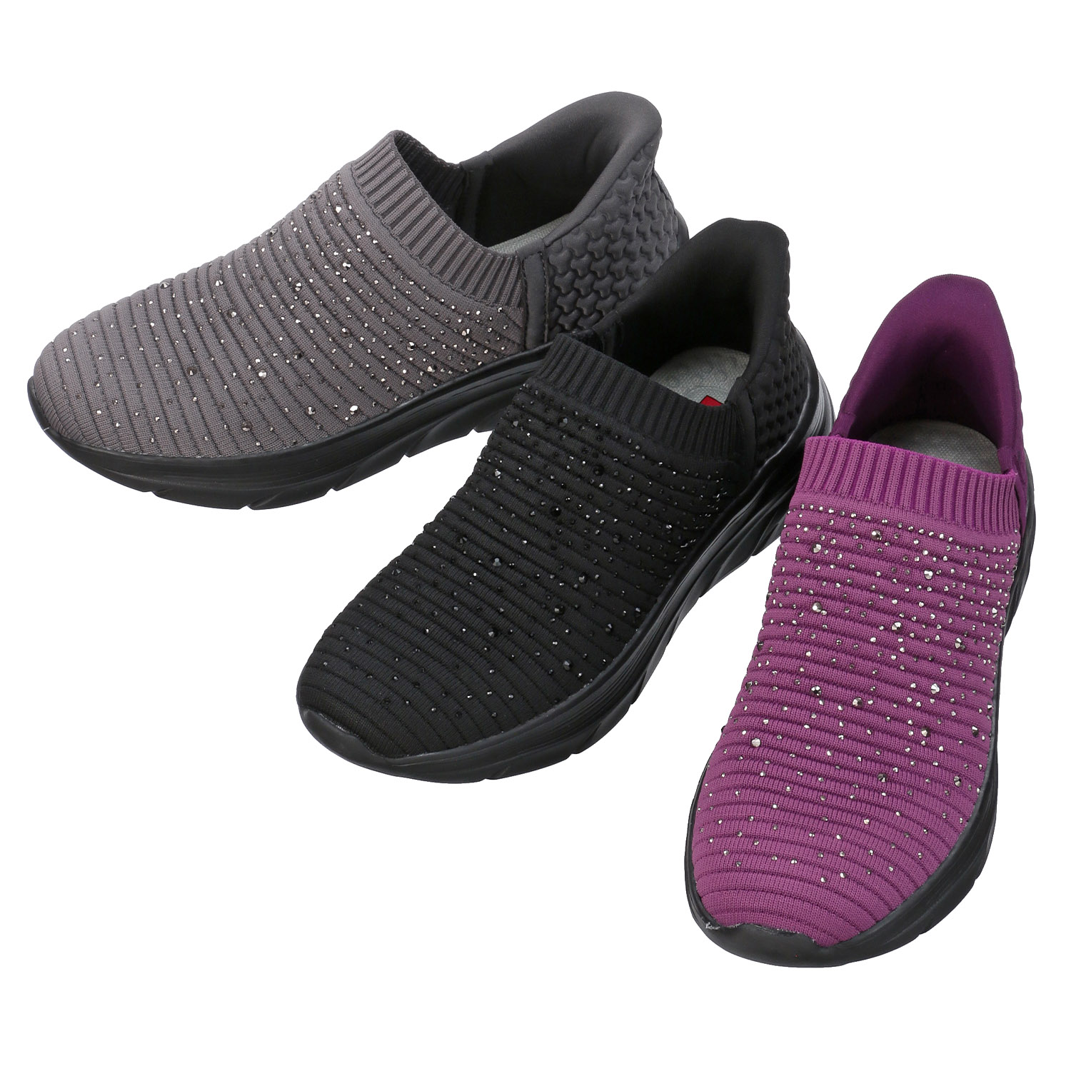 【するっと脱ぎ履きスニーカー】SPEEDY DUCK するっとINニットスニーカー8080 - 画像1