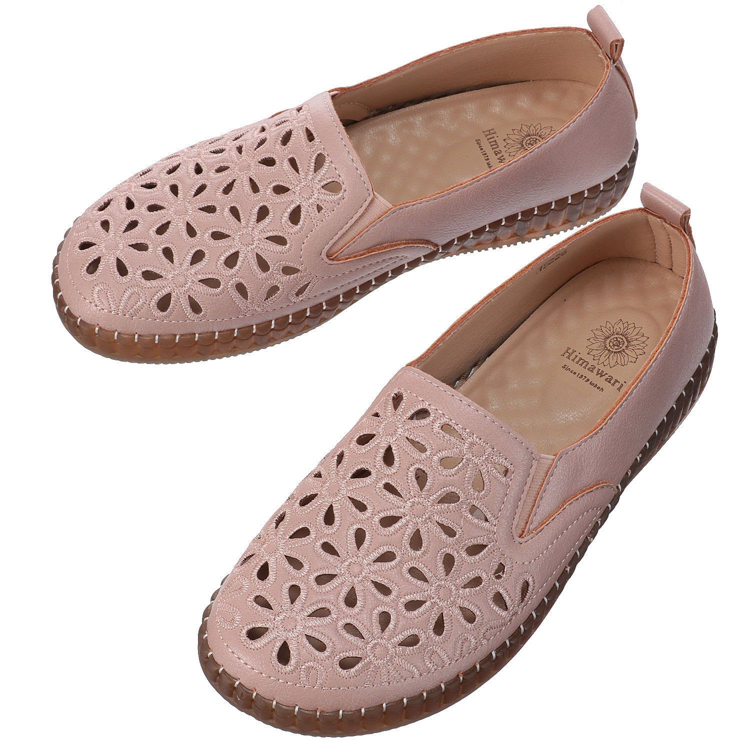 Himawari 花刺繍パンチングシューズ - 画像3