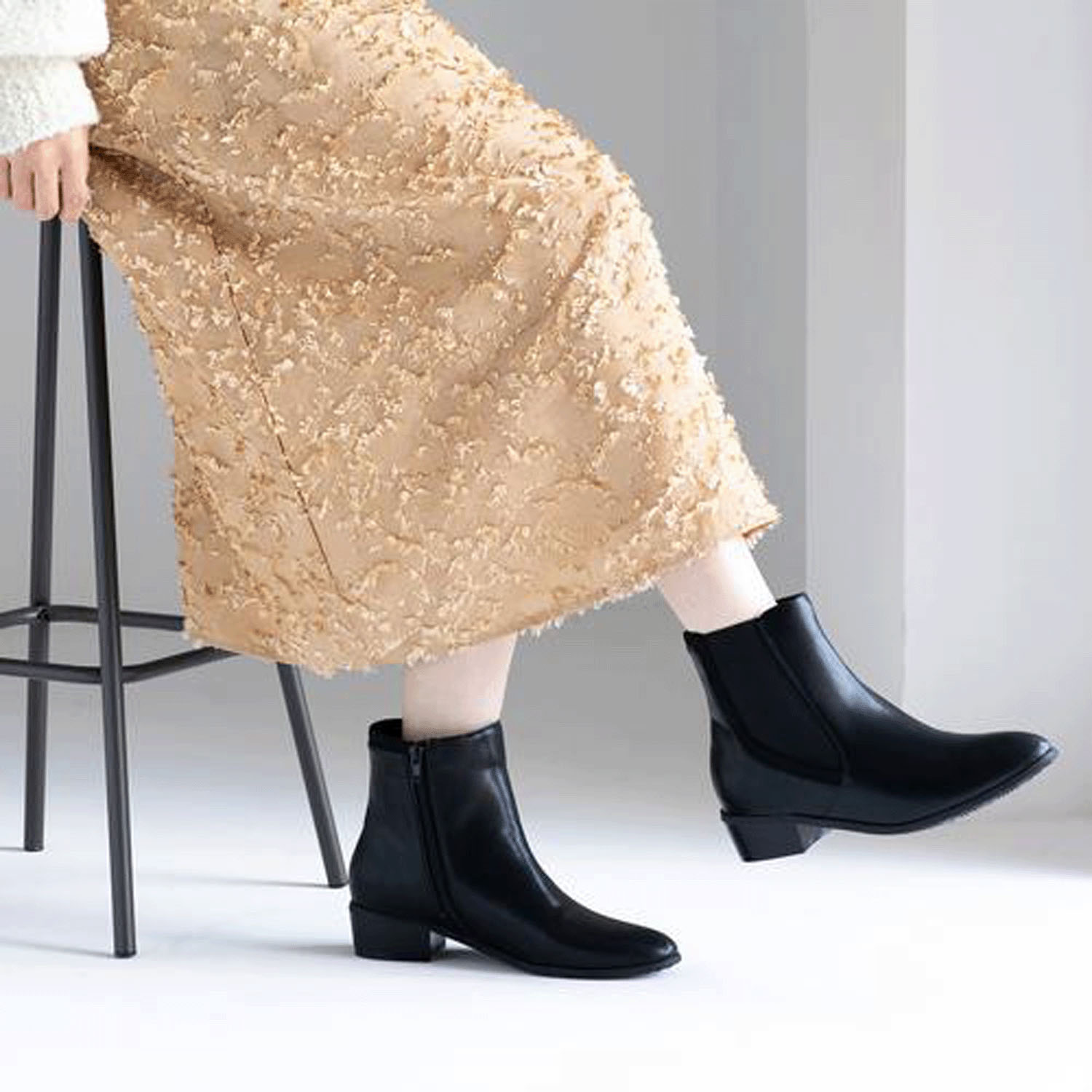 【人気サイドゴアブーツ】 JELLY BEANS サイド切り替えショートブーツ - 画像2