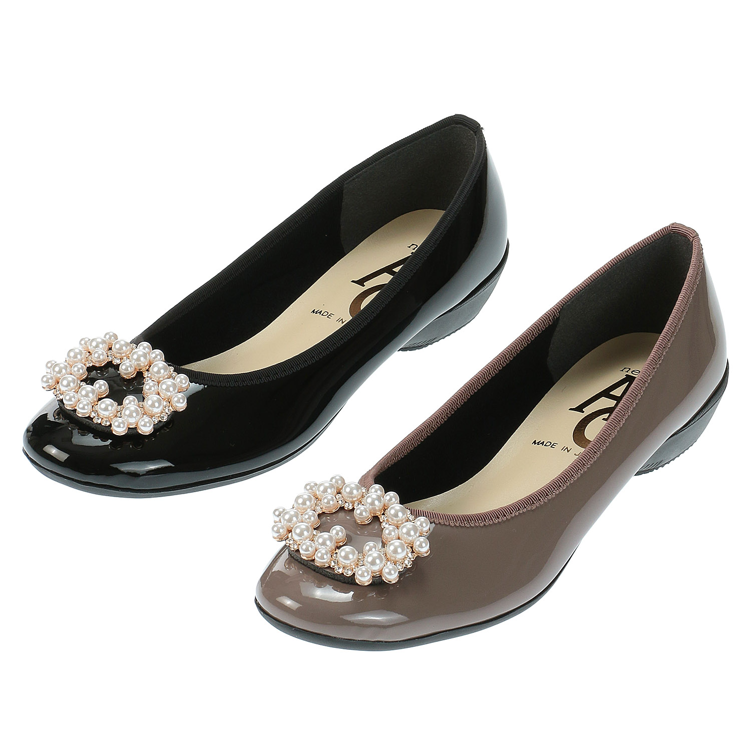 AC パール飾り付きエナメルパンプスE1220 - 画像1