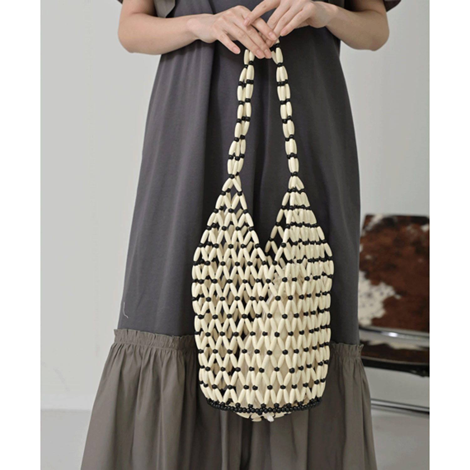 ボーダー編みバッグ - 画像8