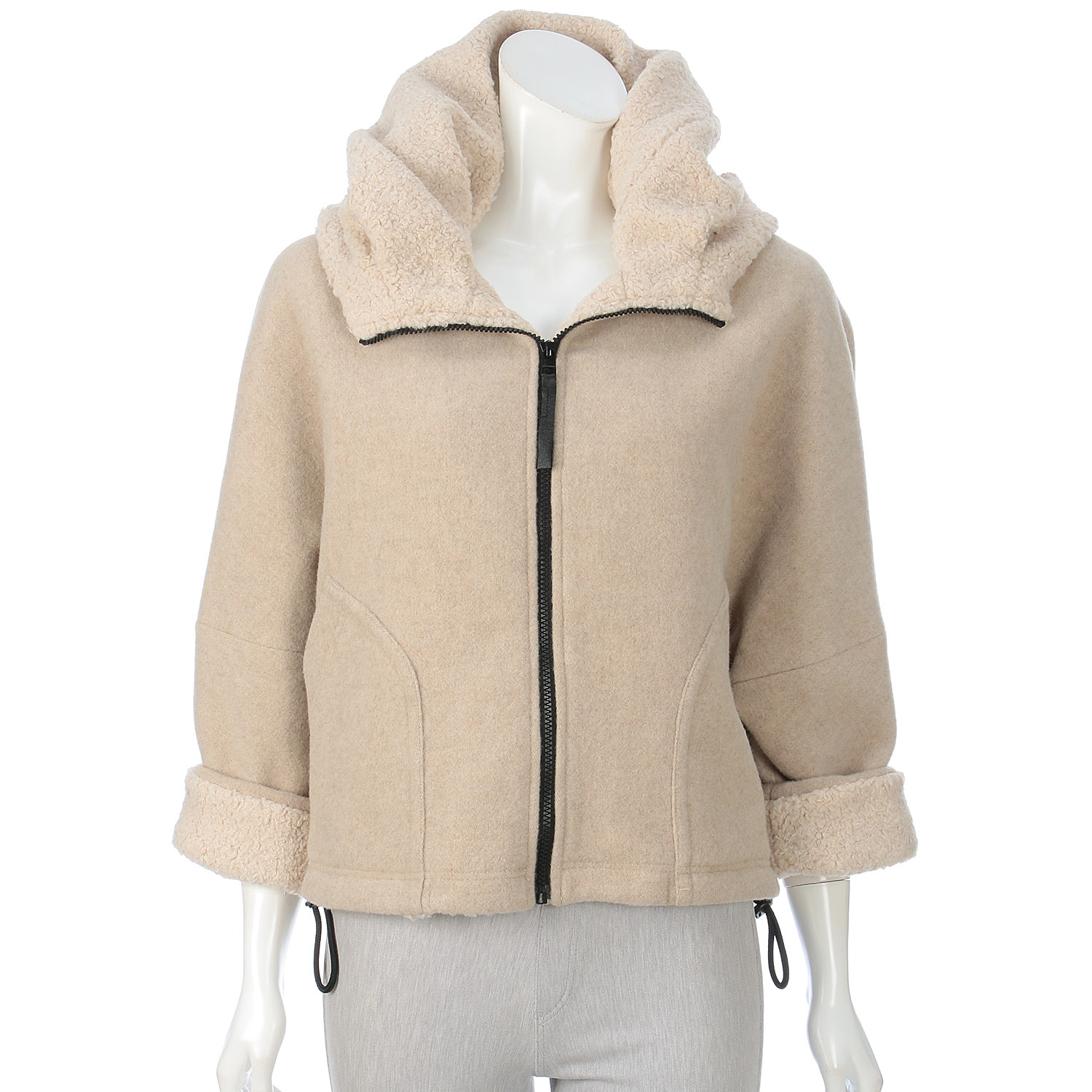 ハルズアミ ボアフードショートコート - 画像15