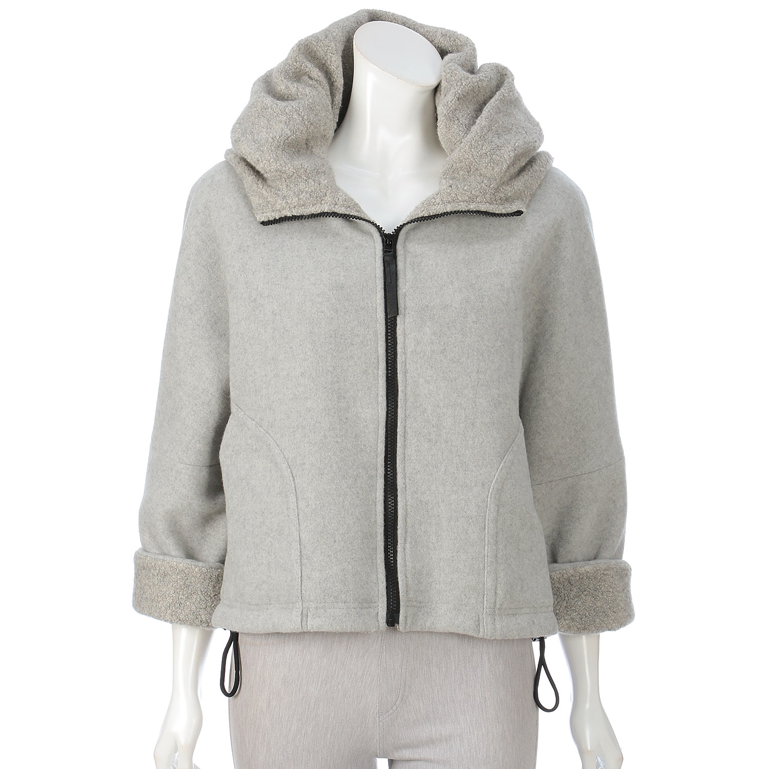 ハルズアミ ボアフードショートコート - 画像4