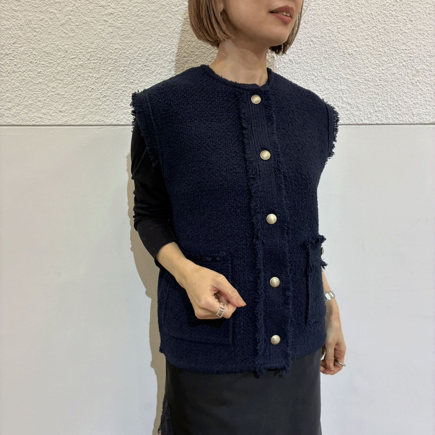 EMMACULATE クルーネックベストカーディガン