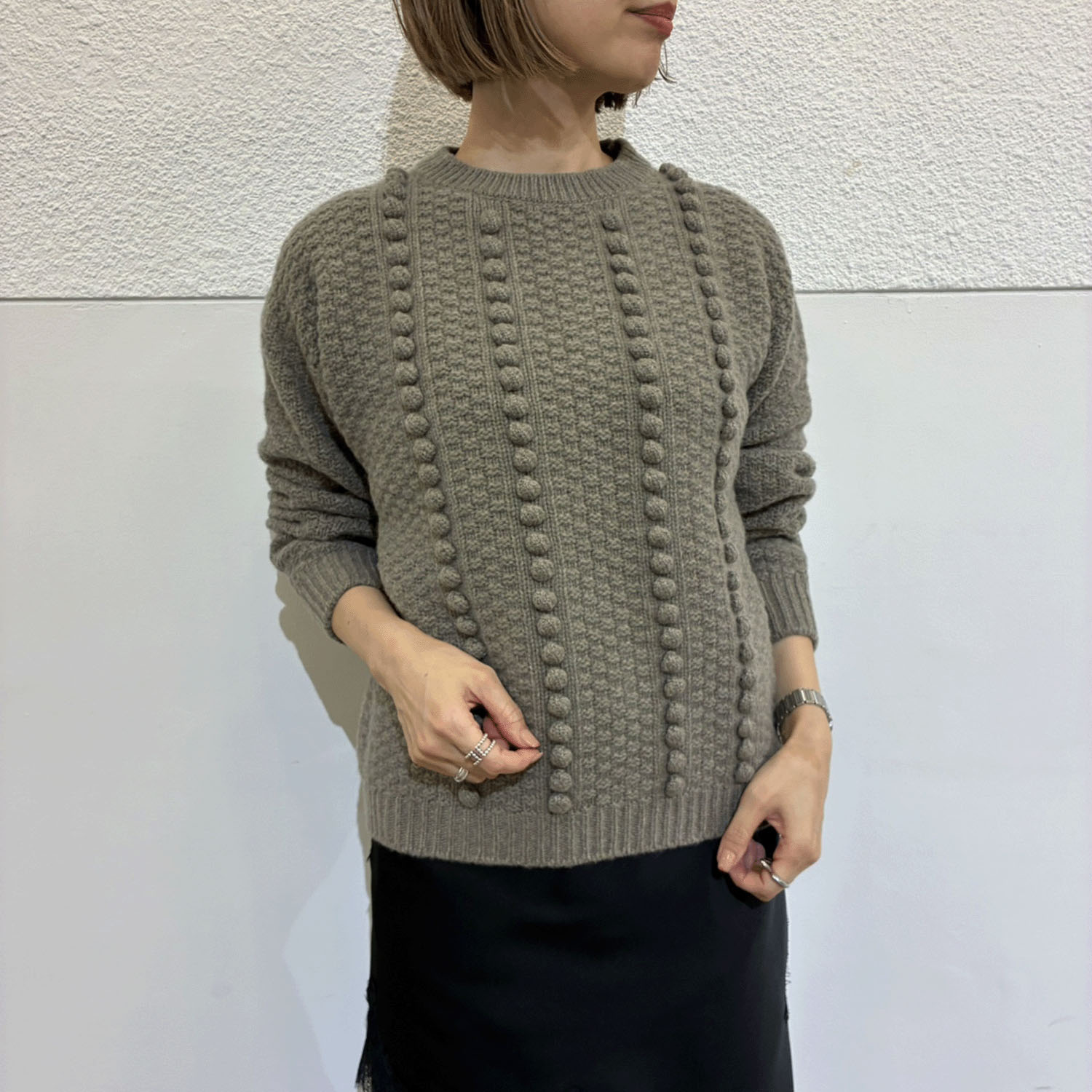 EMMACULATE ポップコーン編みクルーネックプルオーバー - 画像5