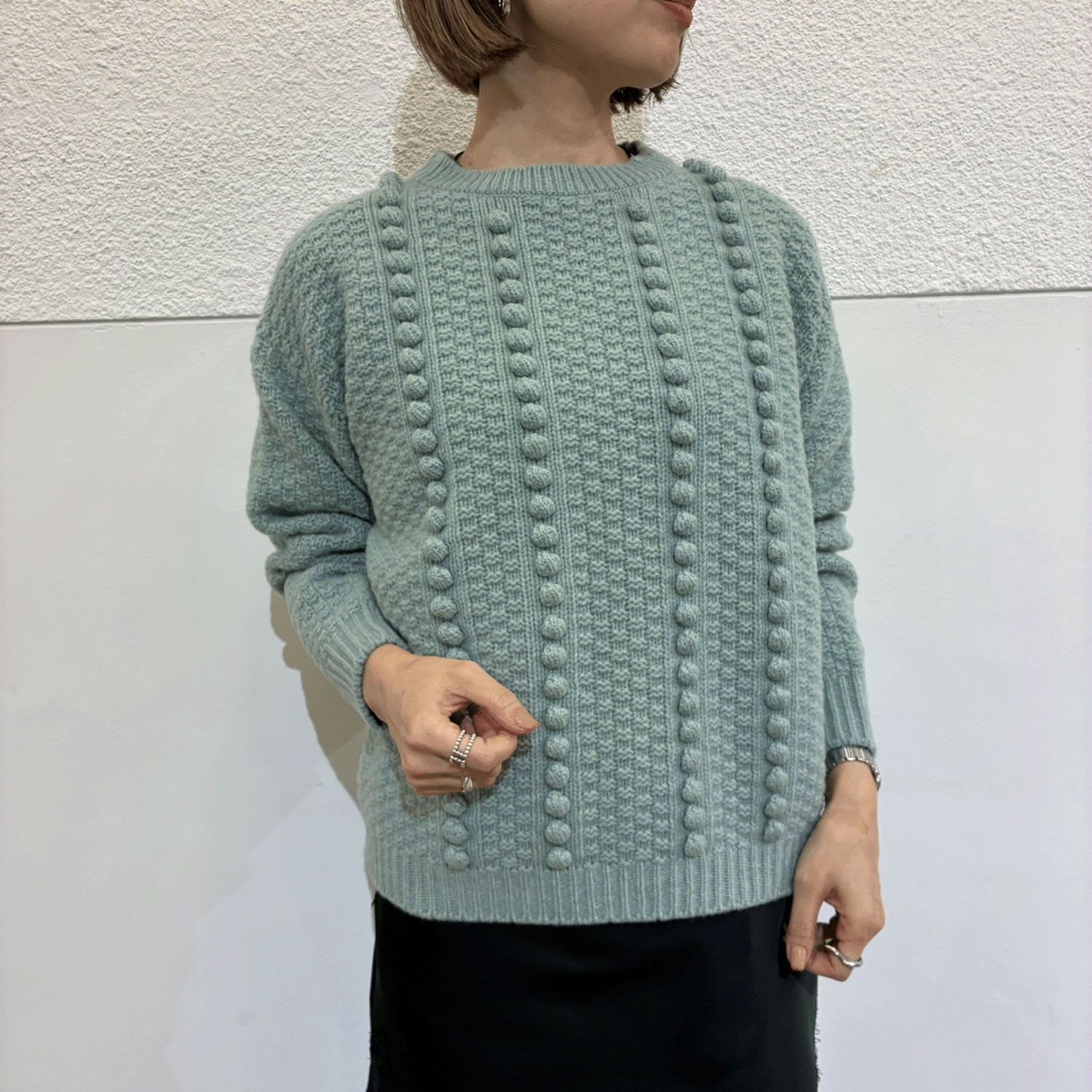 EMMACULATE ポップコーン編みクルーネックプルオーバー