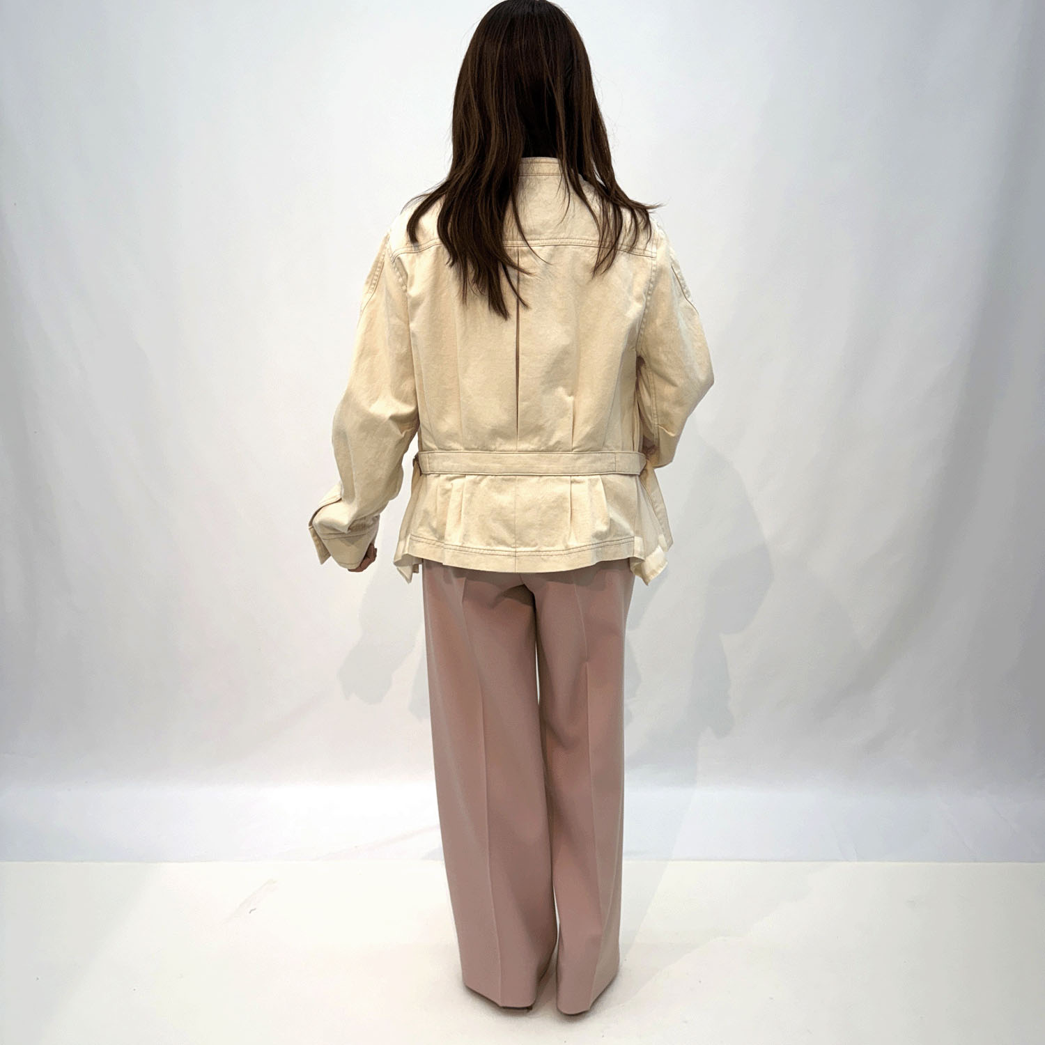 ハルズアミ ノーカラーデニムジャケット - 画像4