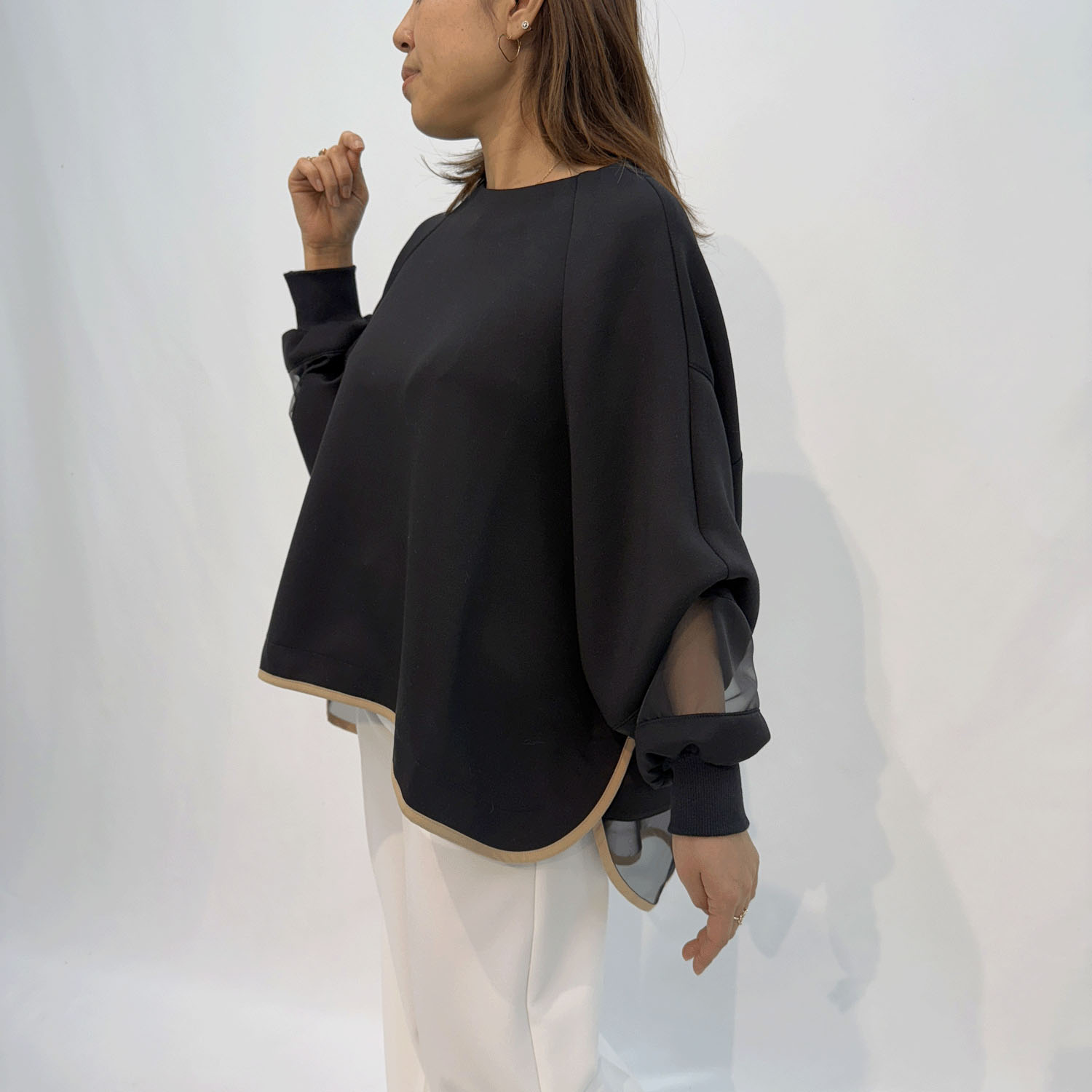 ハルズアミ シアースリーブフレアプルオーバー - 画像4