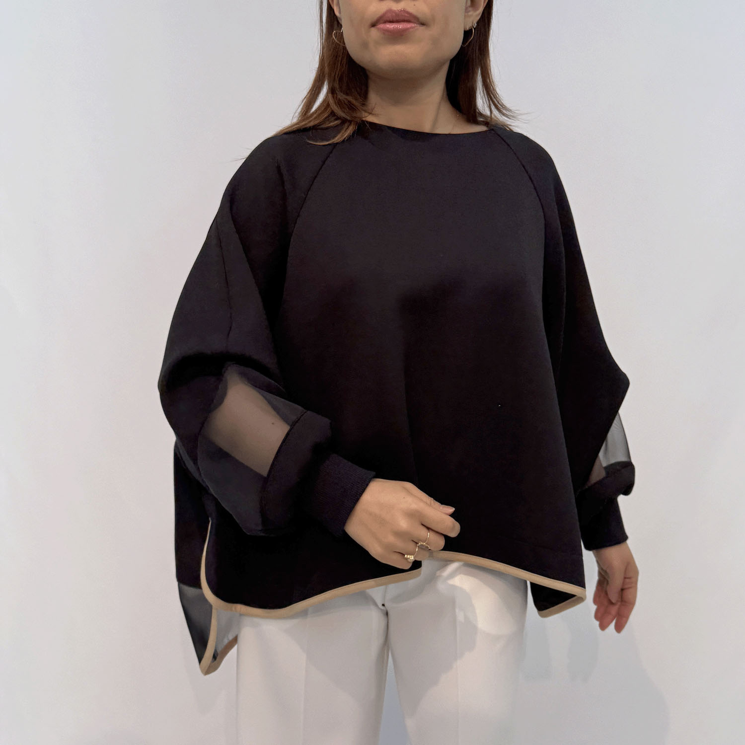 ハルズアミ シアースリーブフレアプルオーバー - 画像5