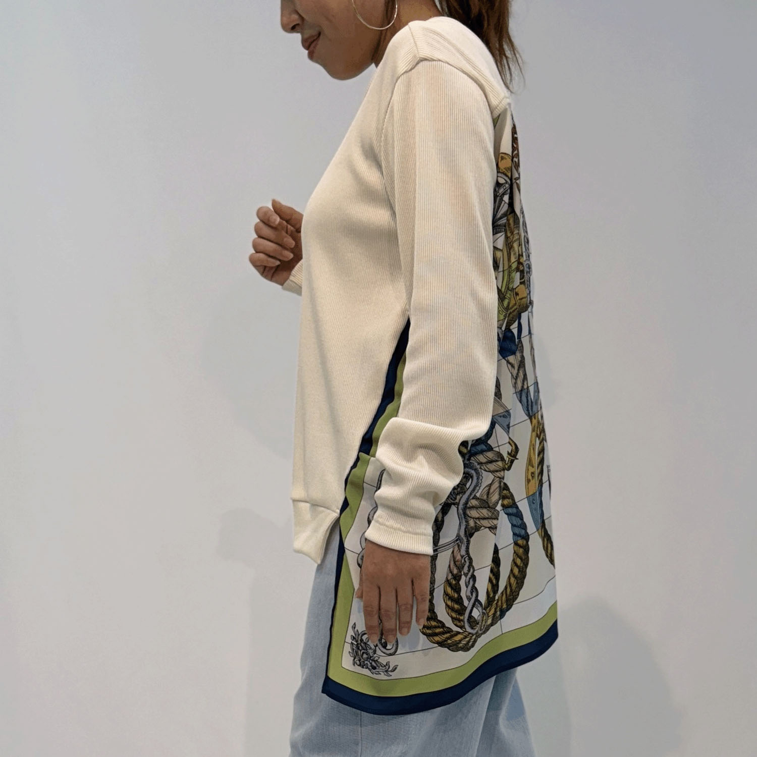 ハルズアミ バックスカーフリブニットソー - 画像7