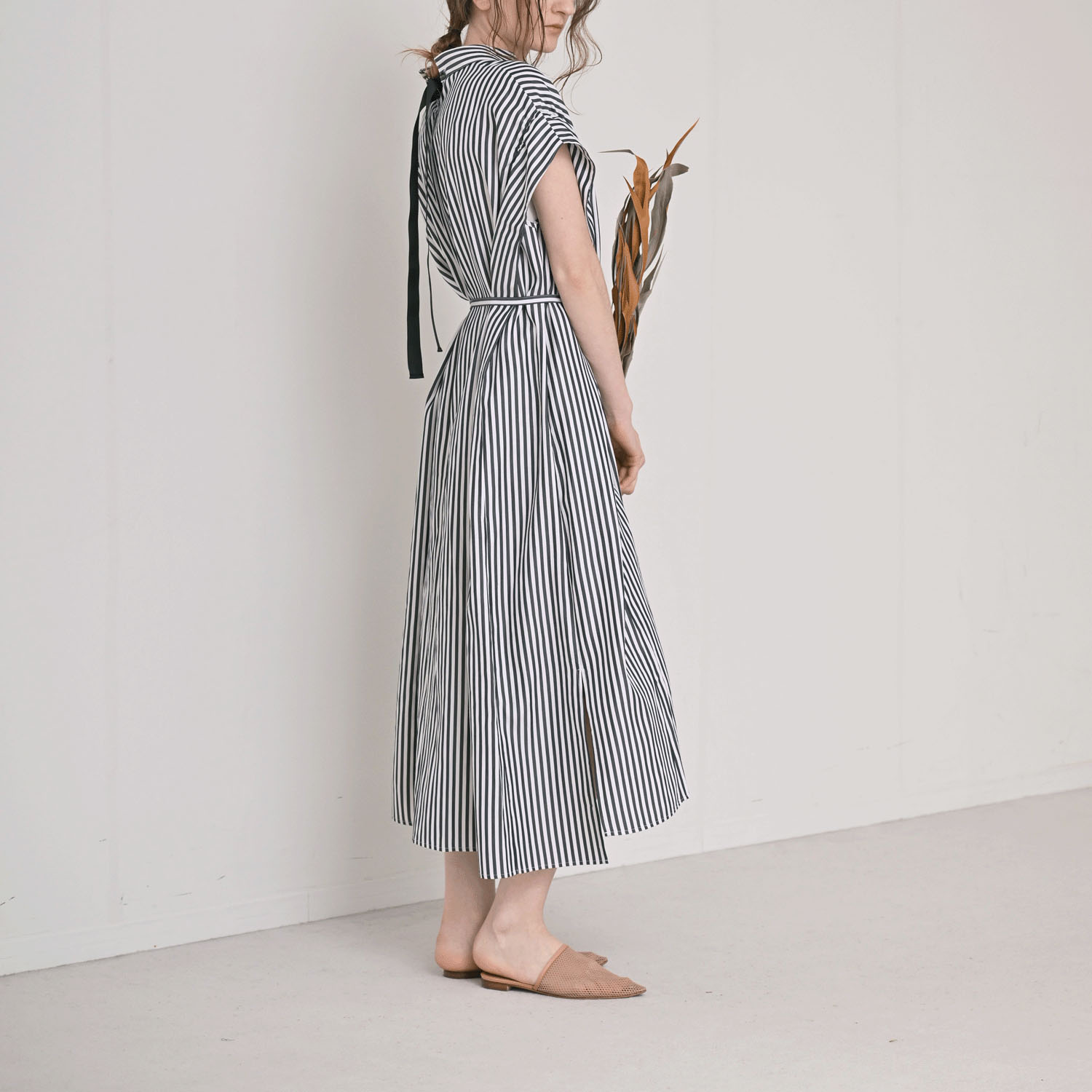 HERENCIA 前開きストライプワンピース - 画像3