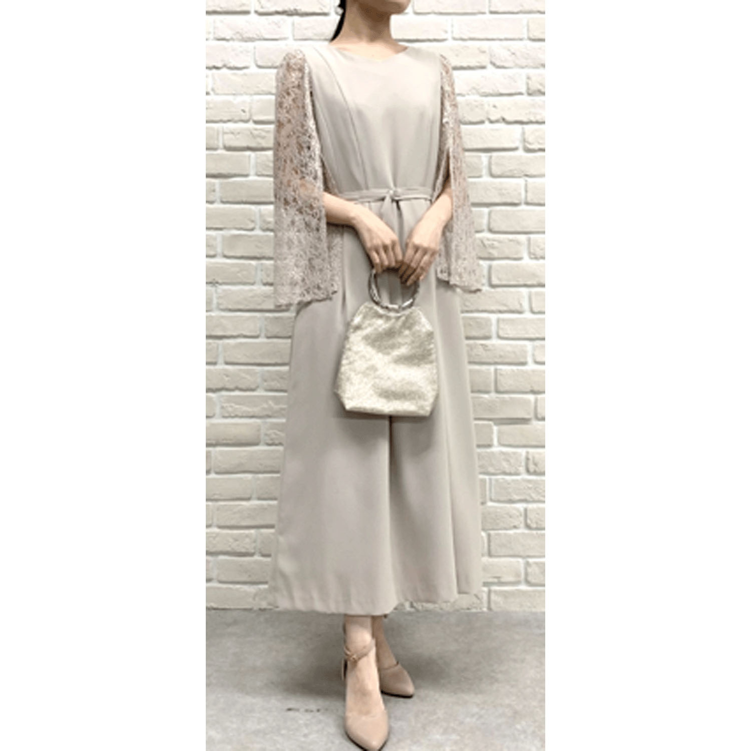 Replete レース袖ワンピース