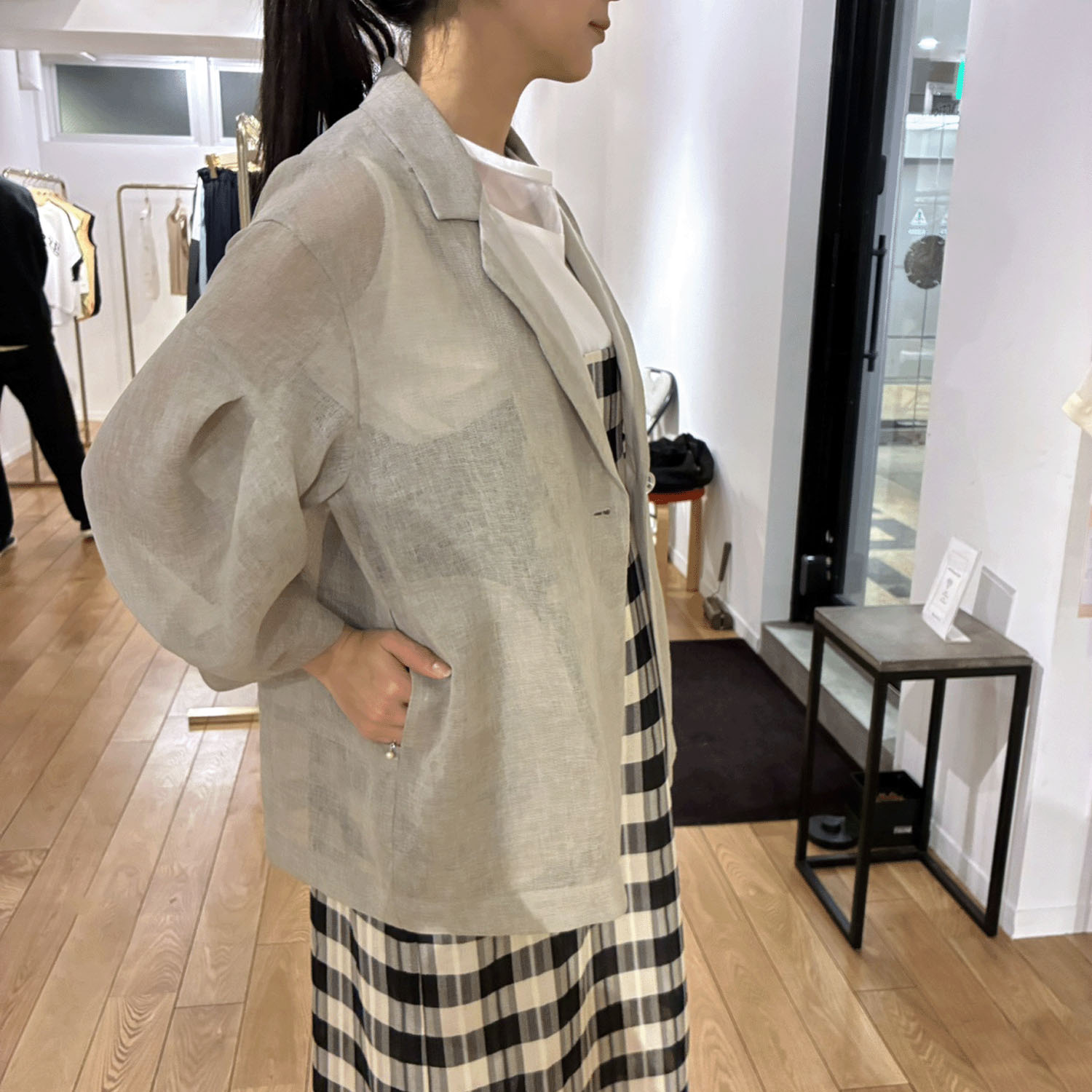 ハルズアミ コクーンスリーブメッシュジャケット - 画像11