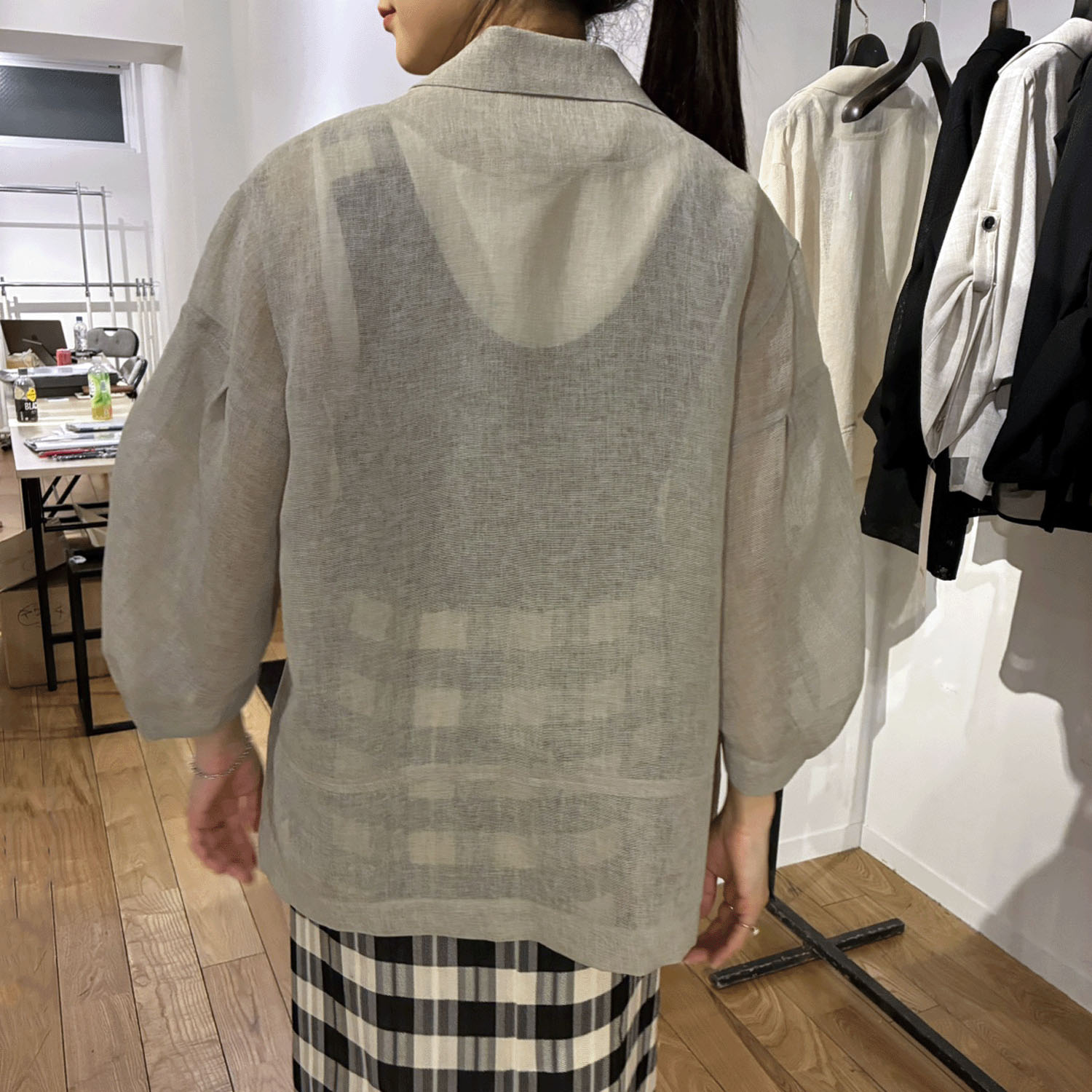 ハルズアミ コクーンスリーブメッシュジャケット - 画像15