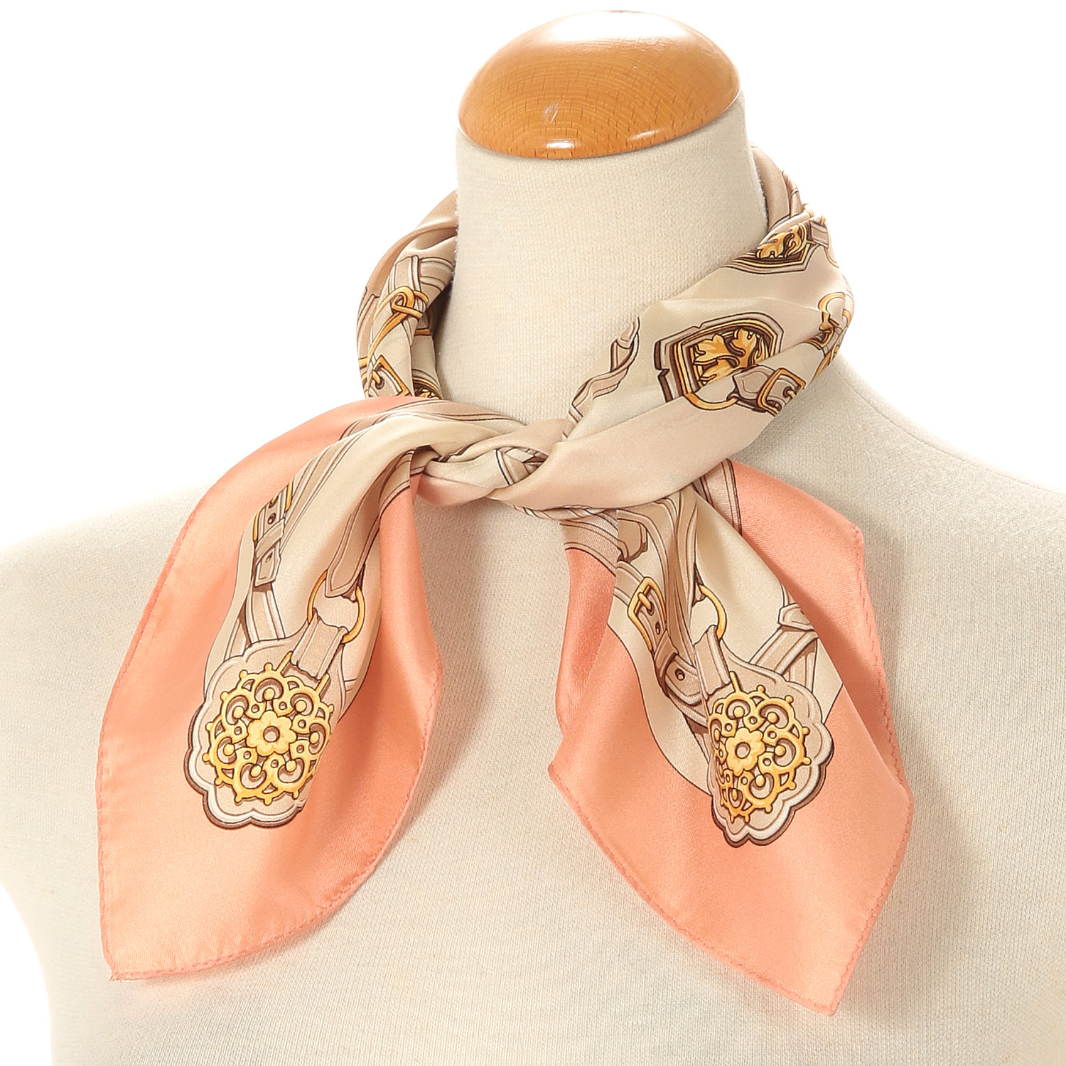 日本製 シルクチェーン柄スカーフ - 画像2