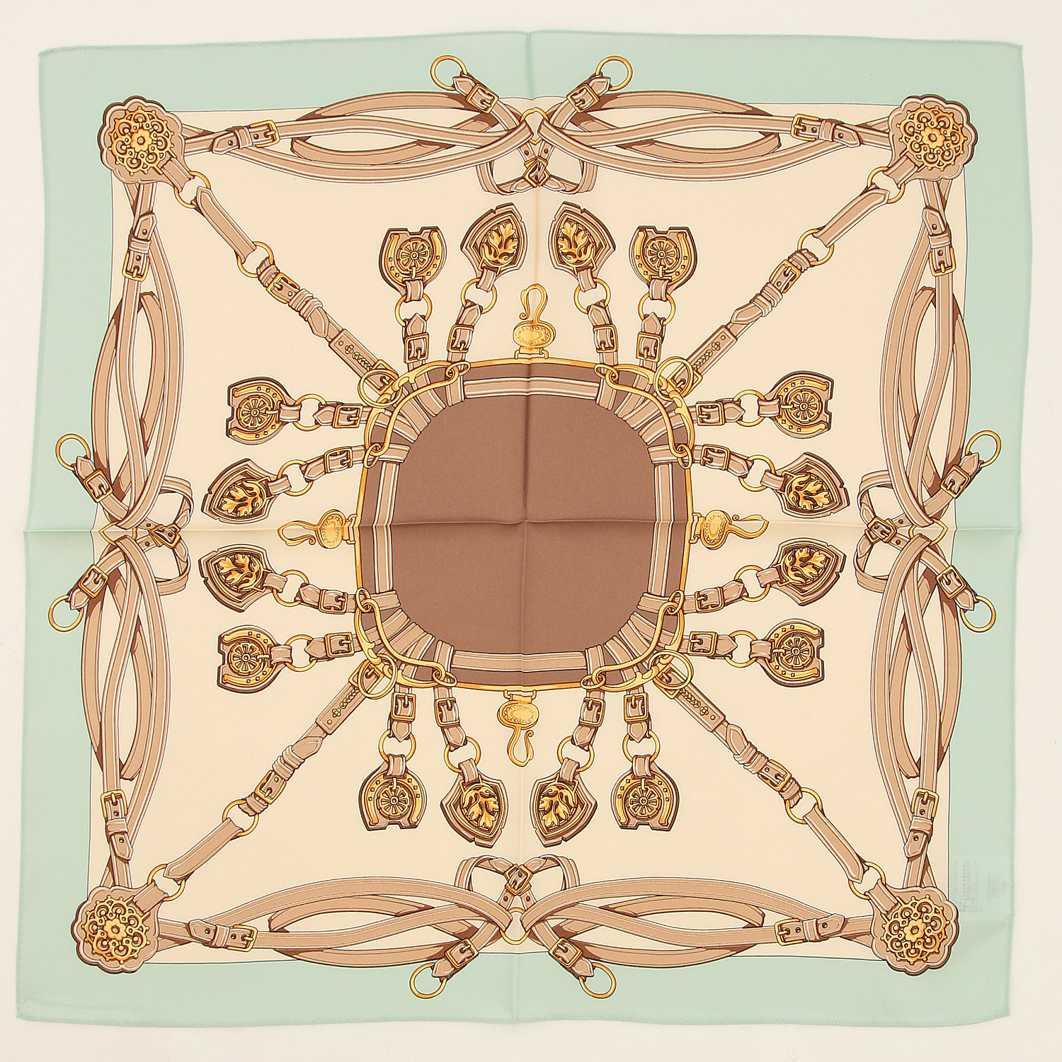 日本製 シルクチェーン柄スカーフ - 画像4