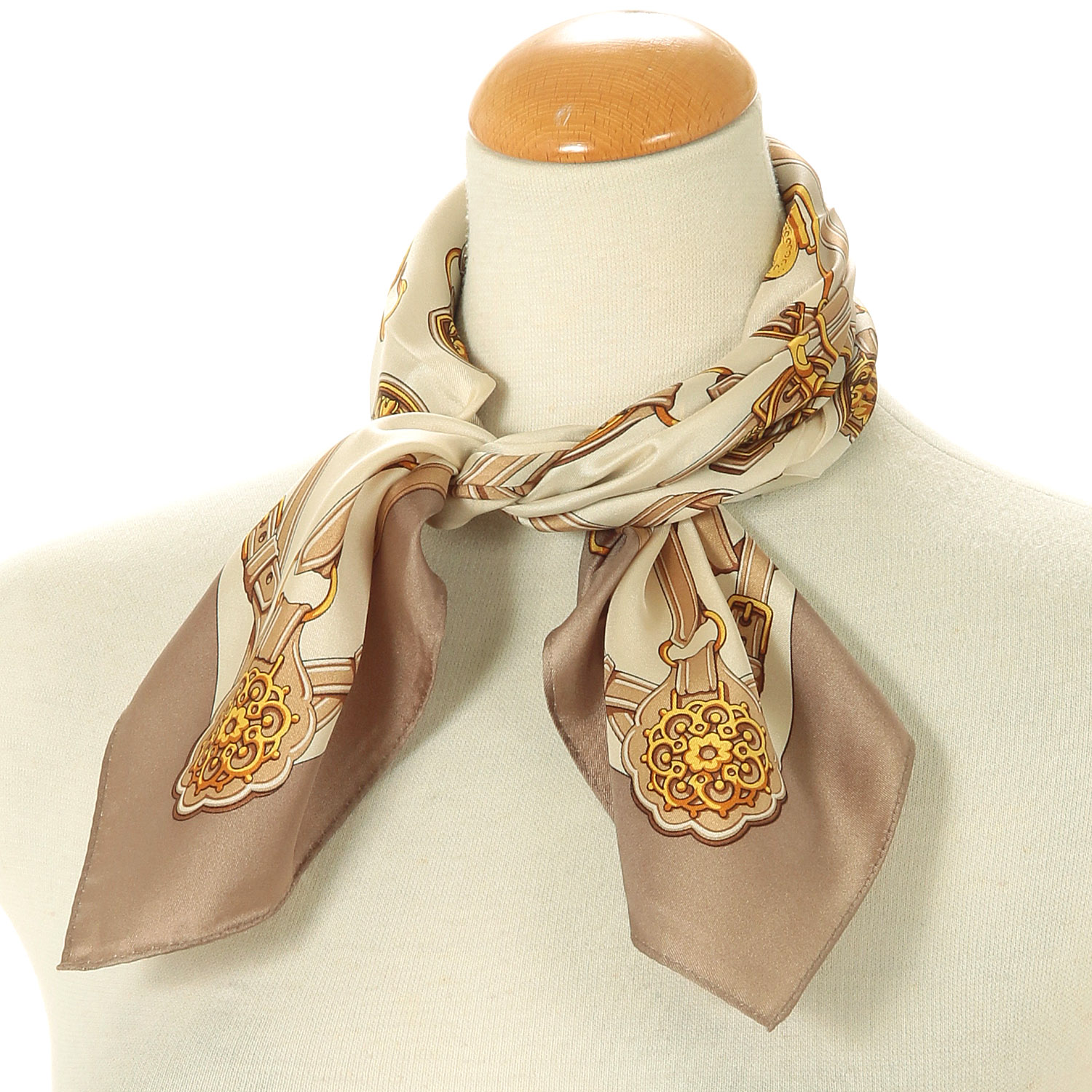 日本製 シルクチェーン柄スカーフ