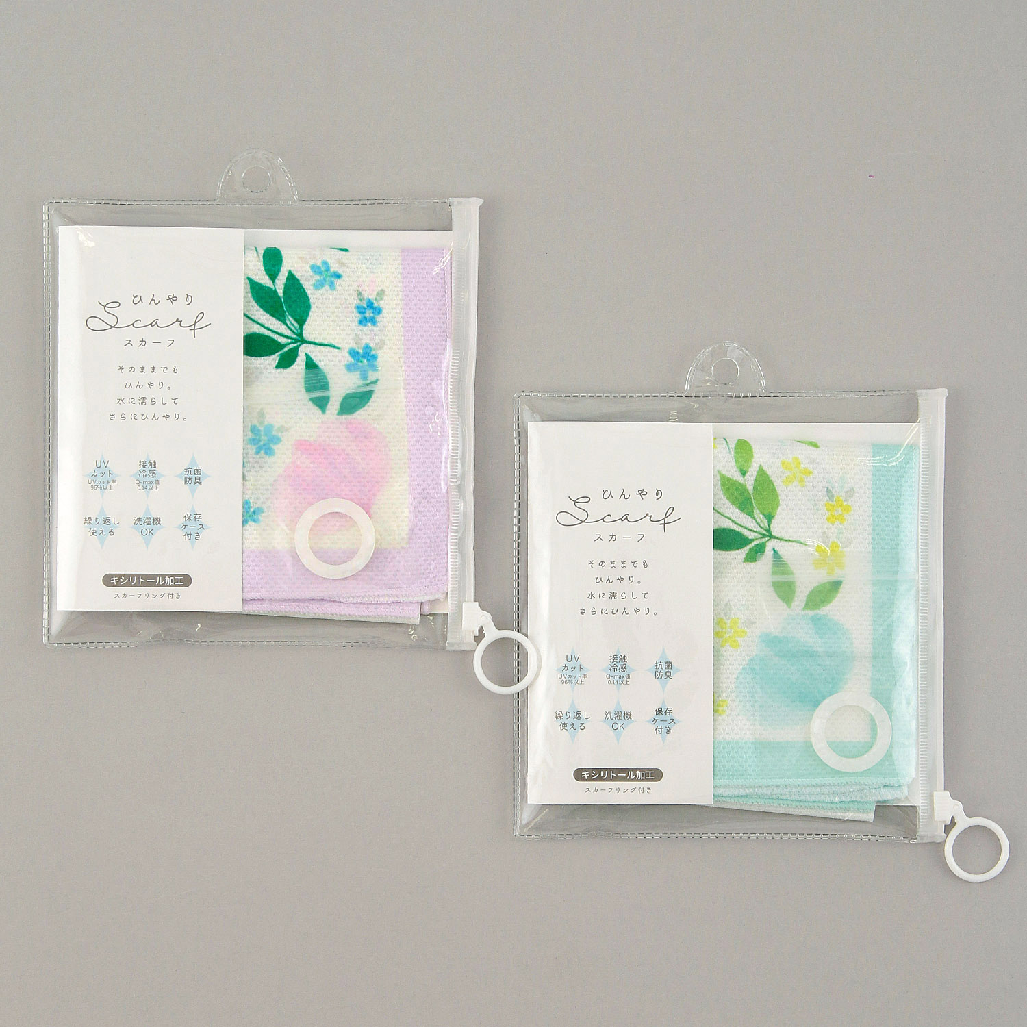 ひんやりスカーフ ウォーターフラワー柄 - 画像1