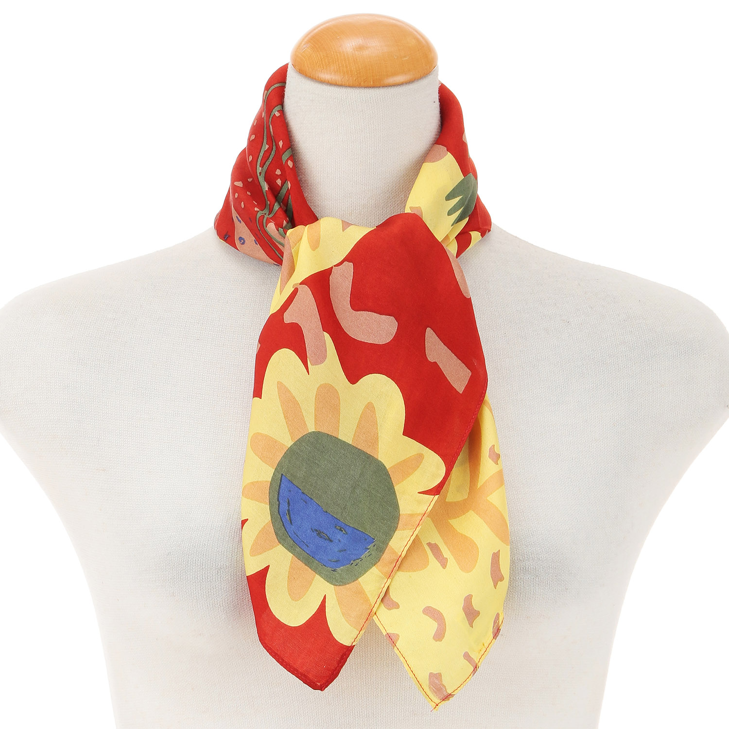 インド製 アフリカ柄シルクスカーフ