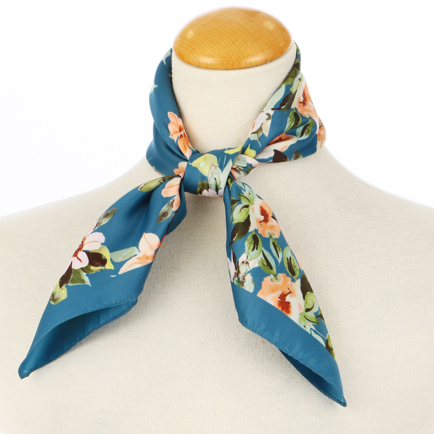 イタリア製 フラワー柄スカーフ 53×53