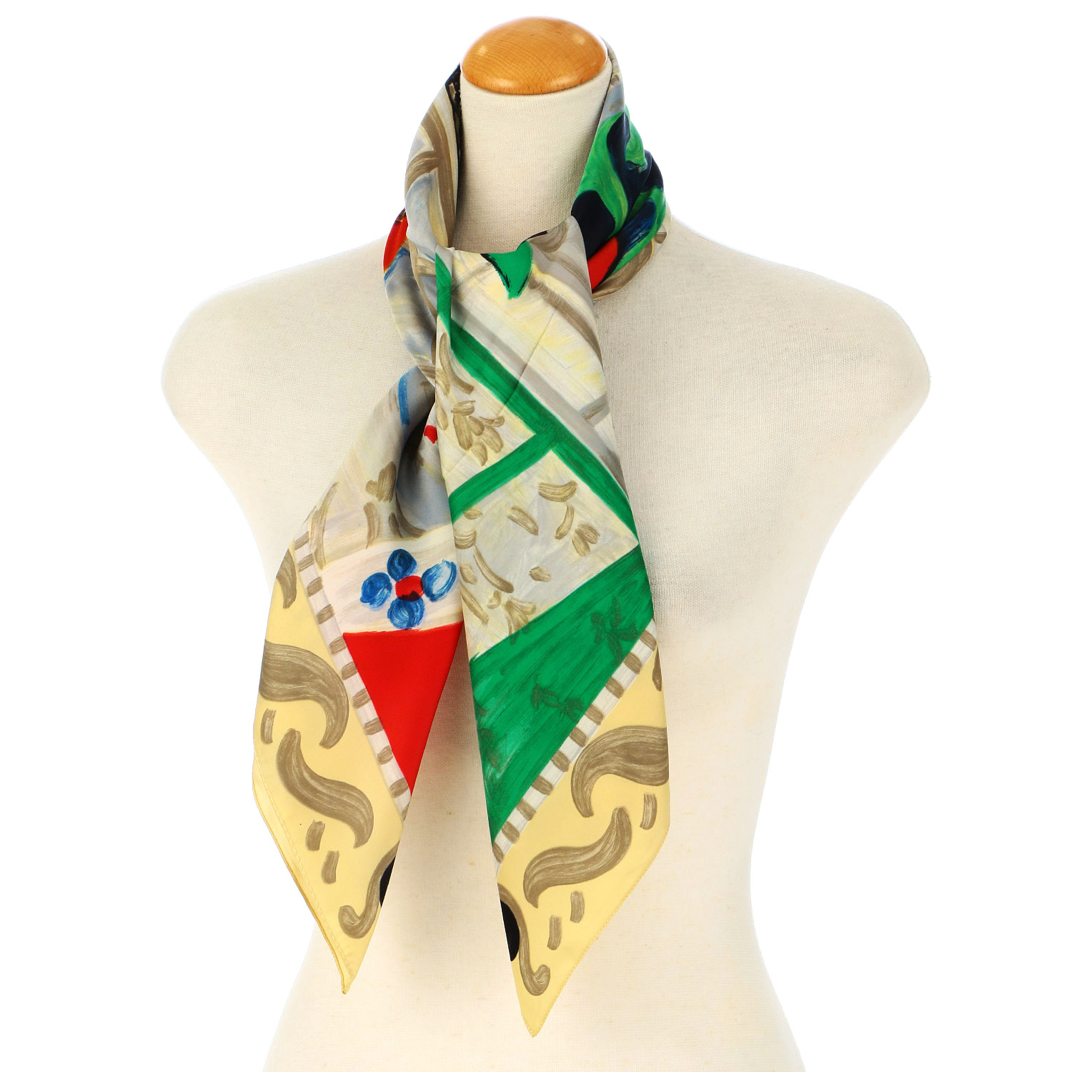 イタリア製 アート柄大判スカーフ 88×88