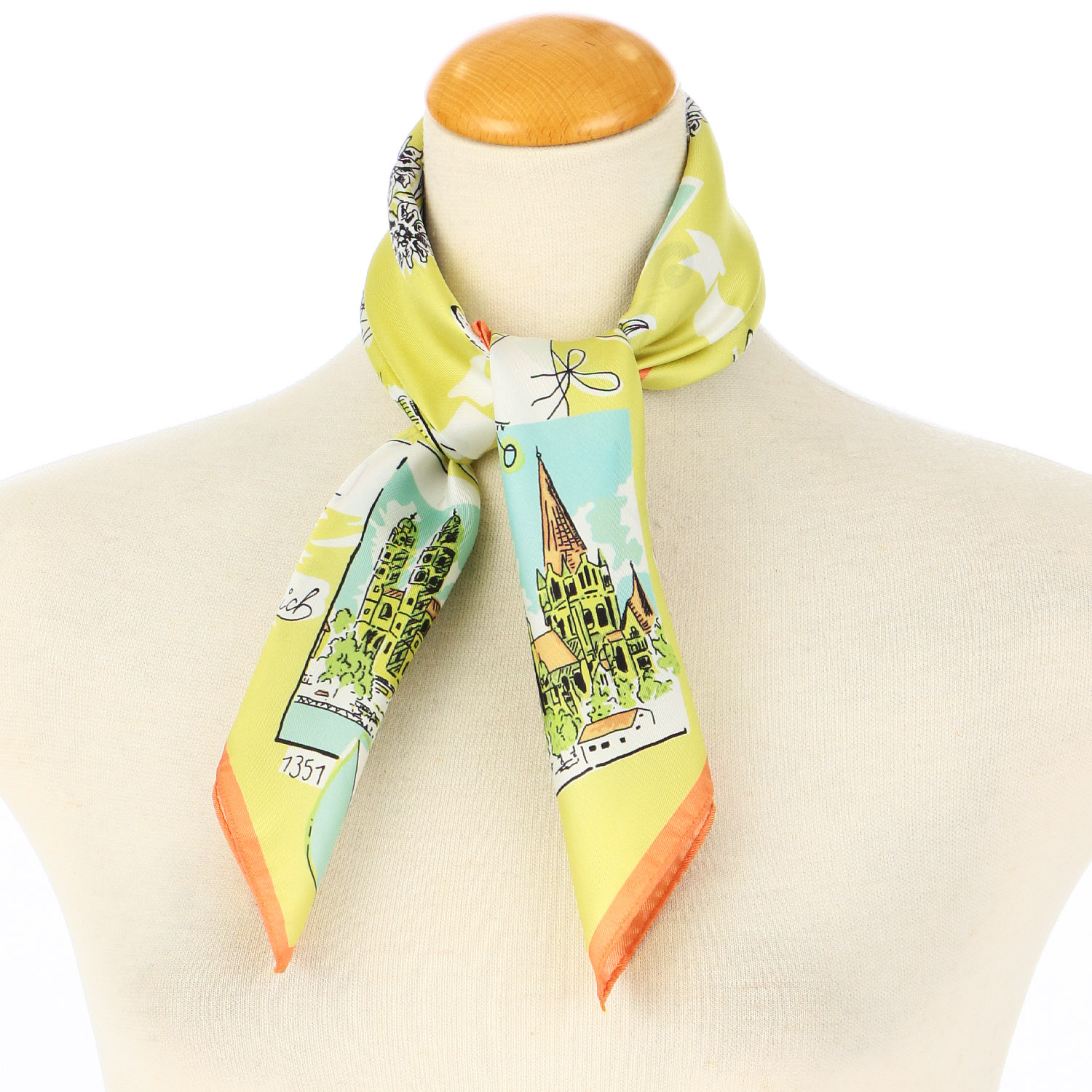 日本製 横浜シルクスカーフ スイス 53×53 - 画像3