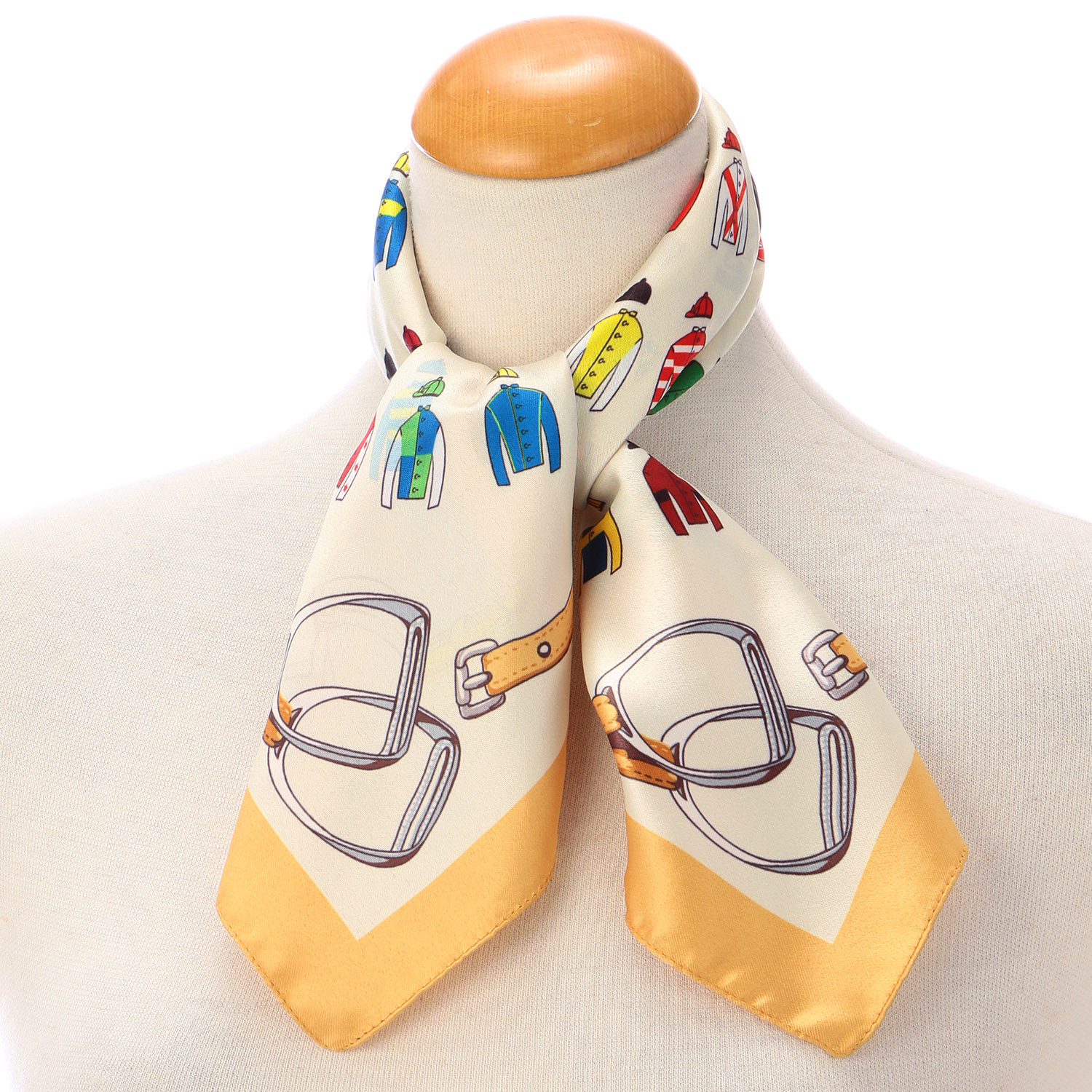 イタリア製 ジョッキースカーフ 53×53cm - 画像1