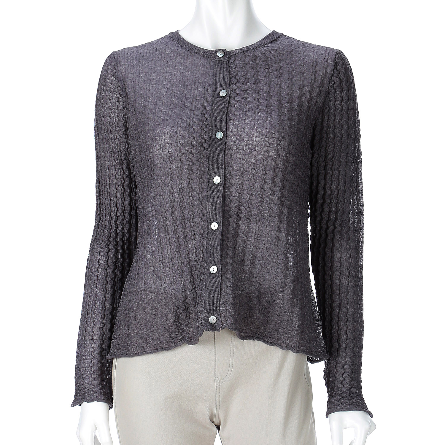 スパークナイロン波柄カーディガン - 画像3