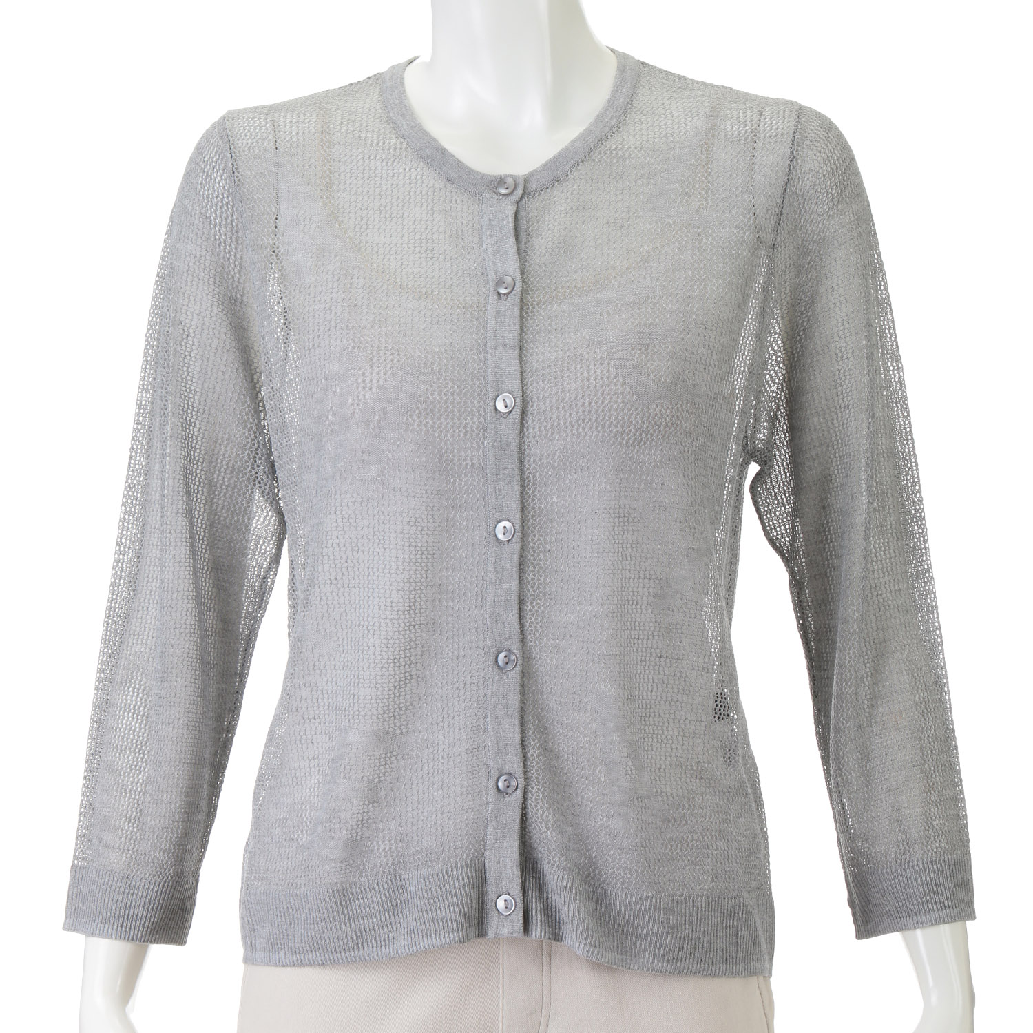 英字ロゴメッシュカーディガン