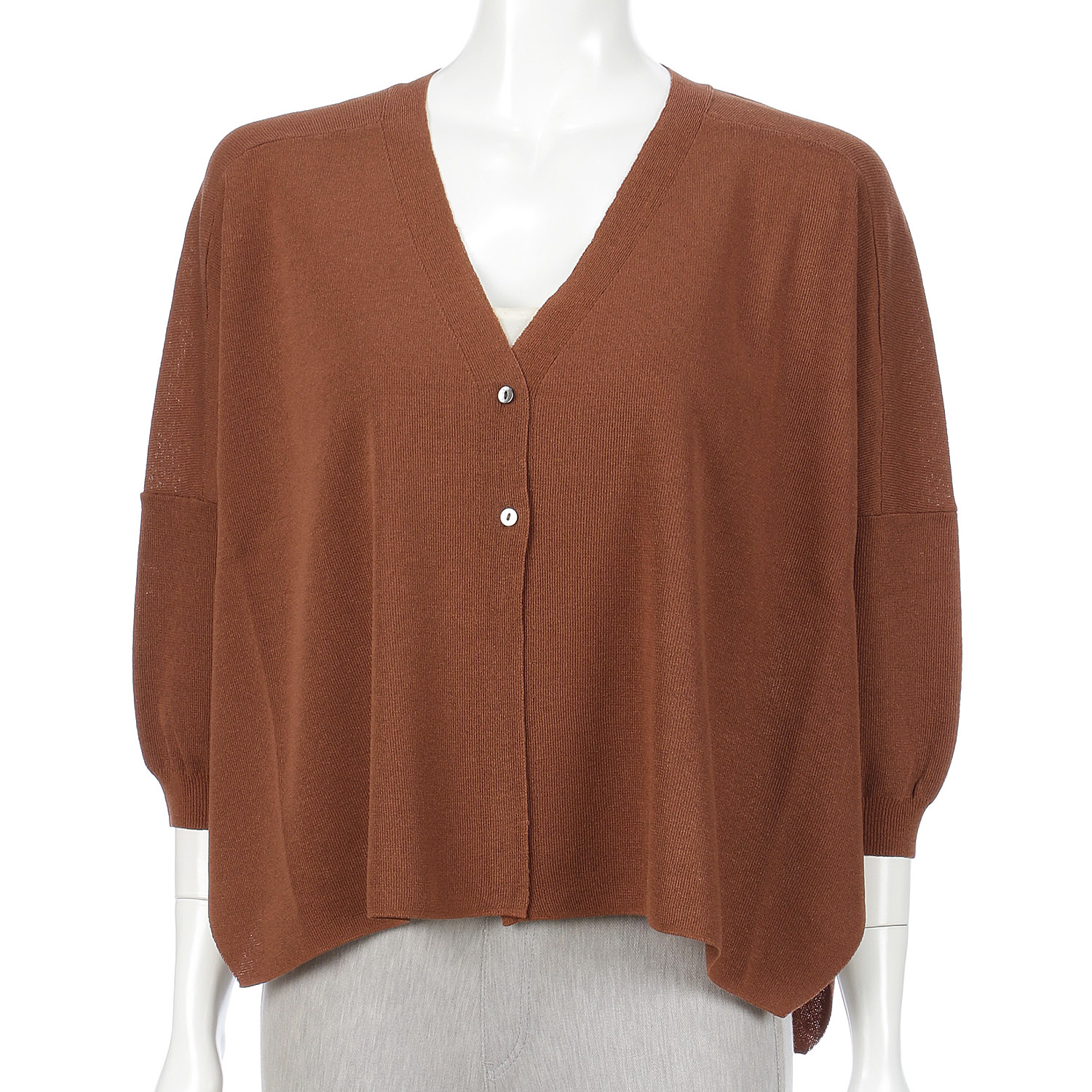 麻タッチゴム地ワイドカーディガン