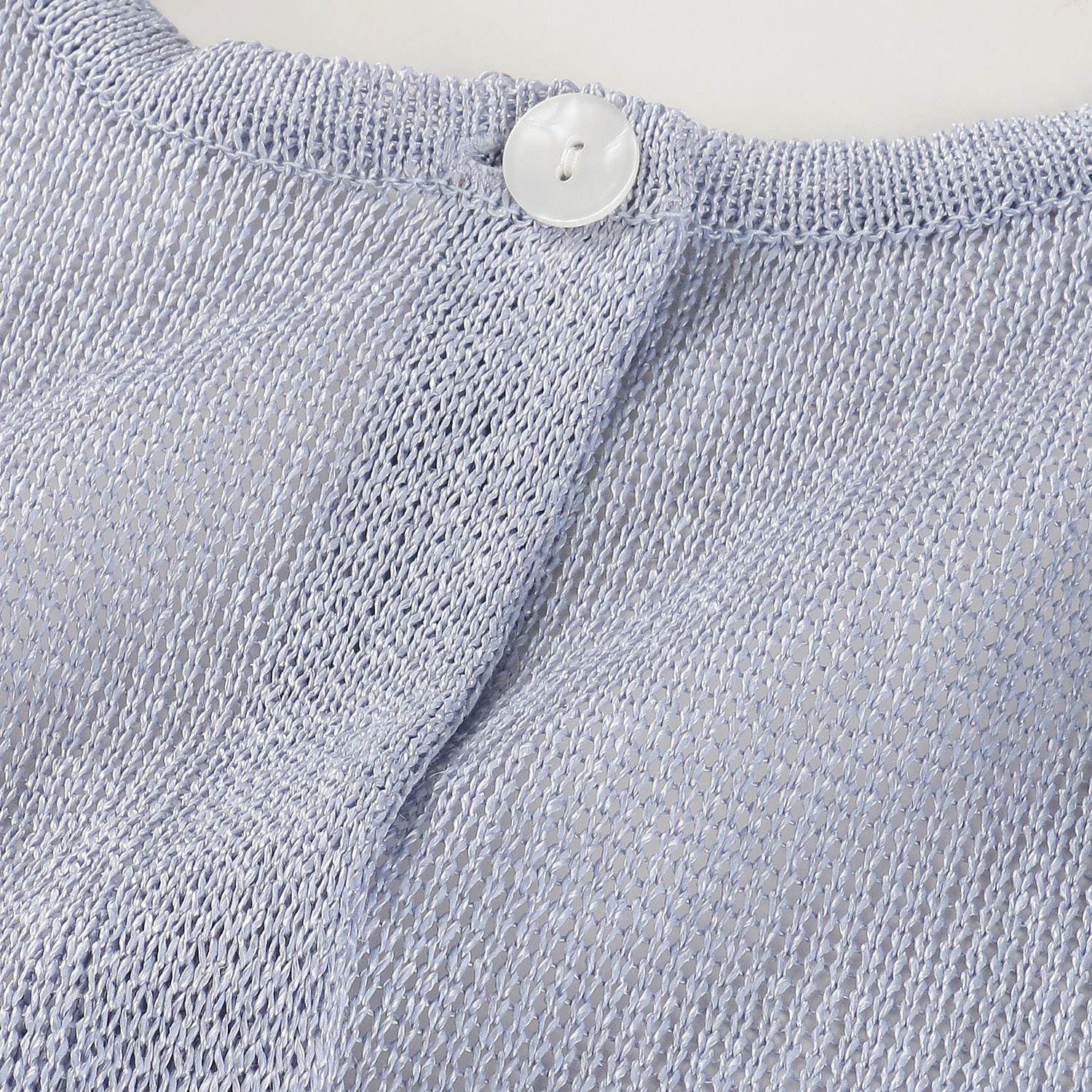 抄繊糸透かし編み1釦カーディガン - 画像24