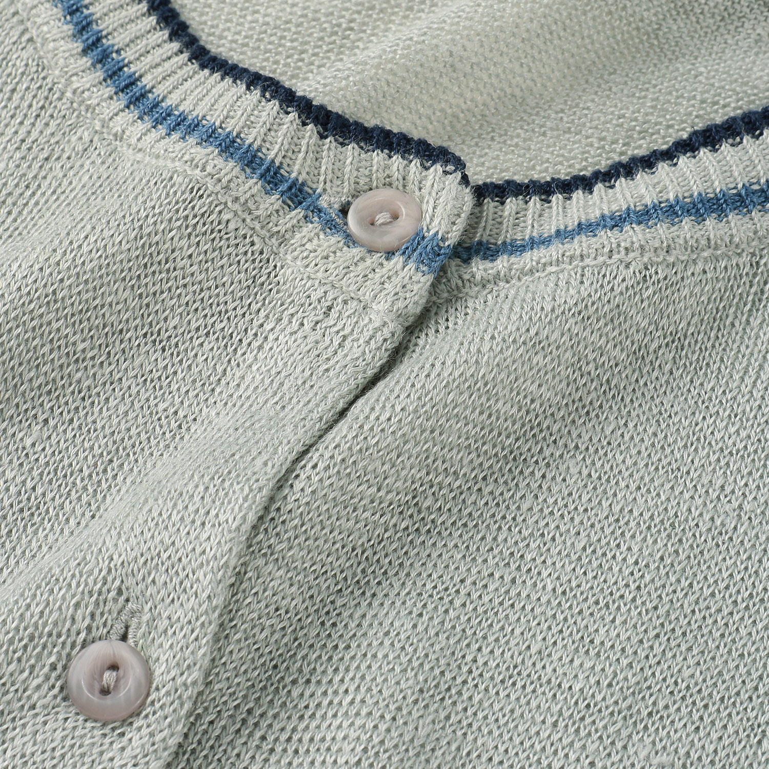 麻100％3配色カーディガン - 画像4