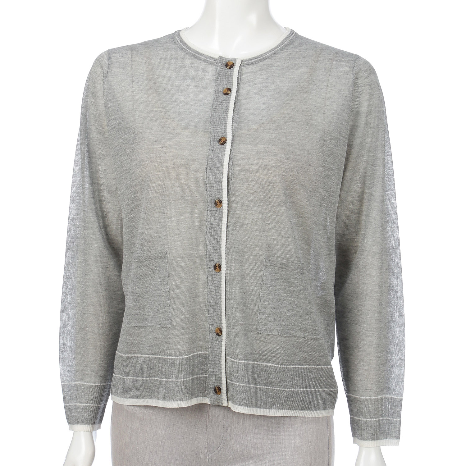 LEVITA配色クルーネックカーディガン - 画像7