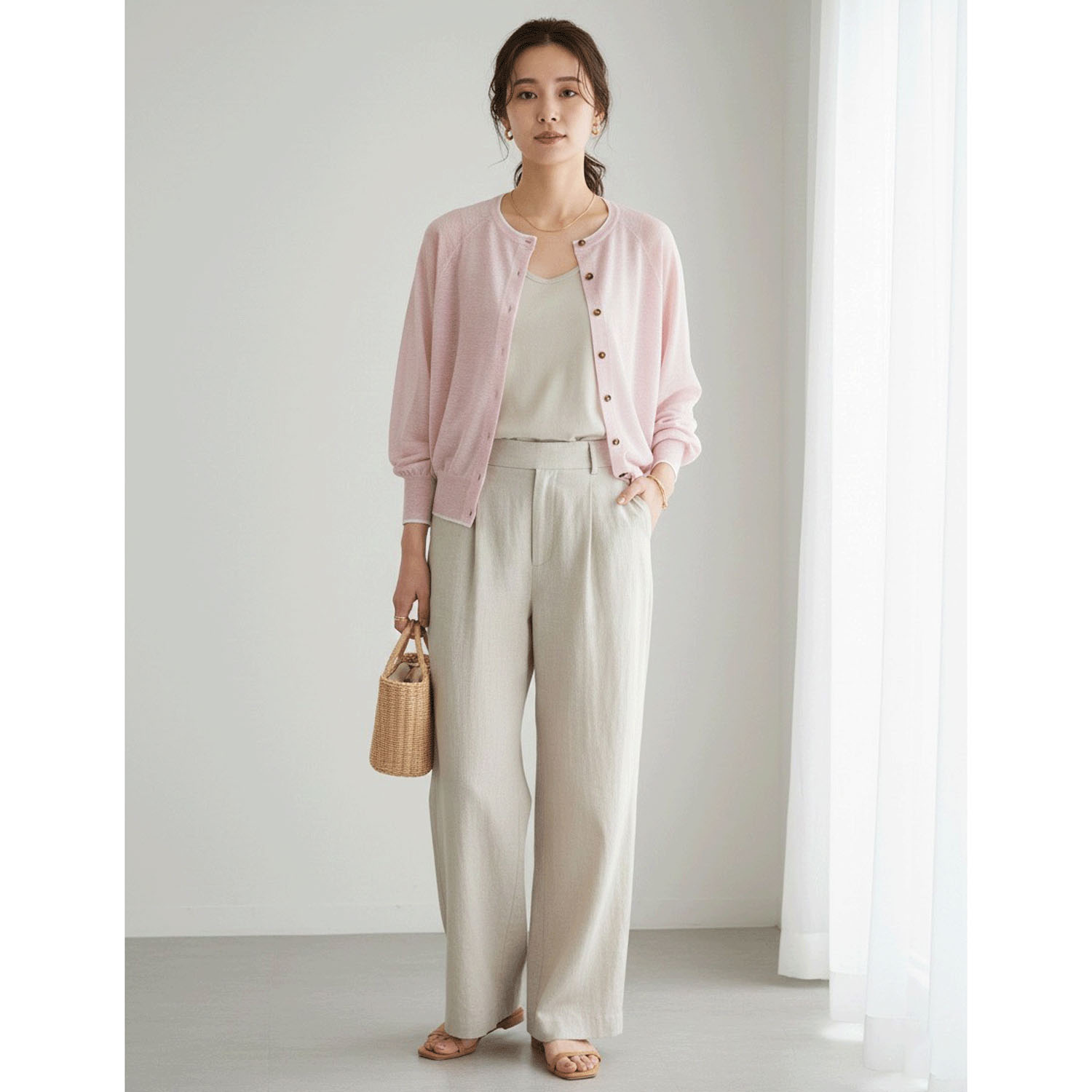 LEVITA配色クルーネックカーディガン - 画像14