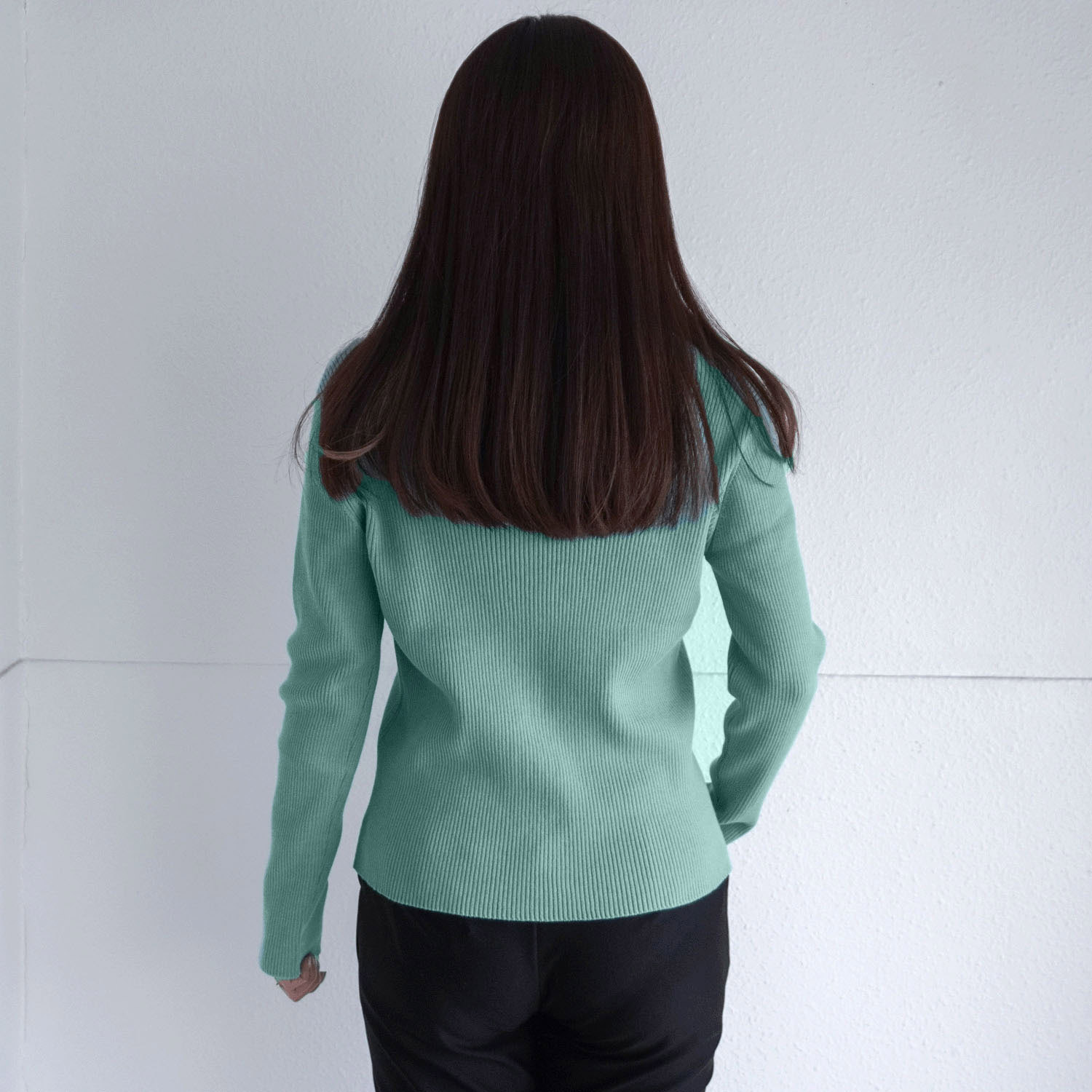 【Insta Live】スビンコットンポロ衿リブ編みカーディガン - 画像3