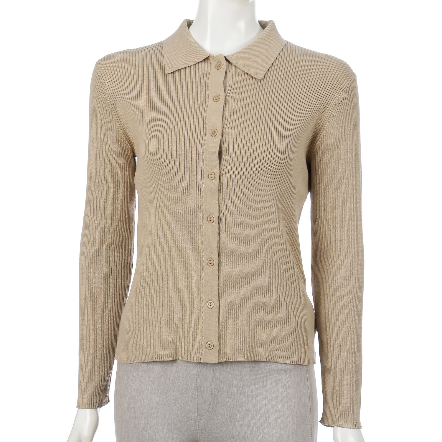 【Insta Live】スビンコットンポロ衿リブ編みカーディガン - 画像9