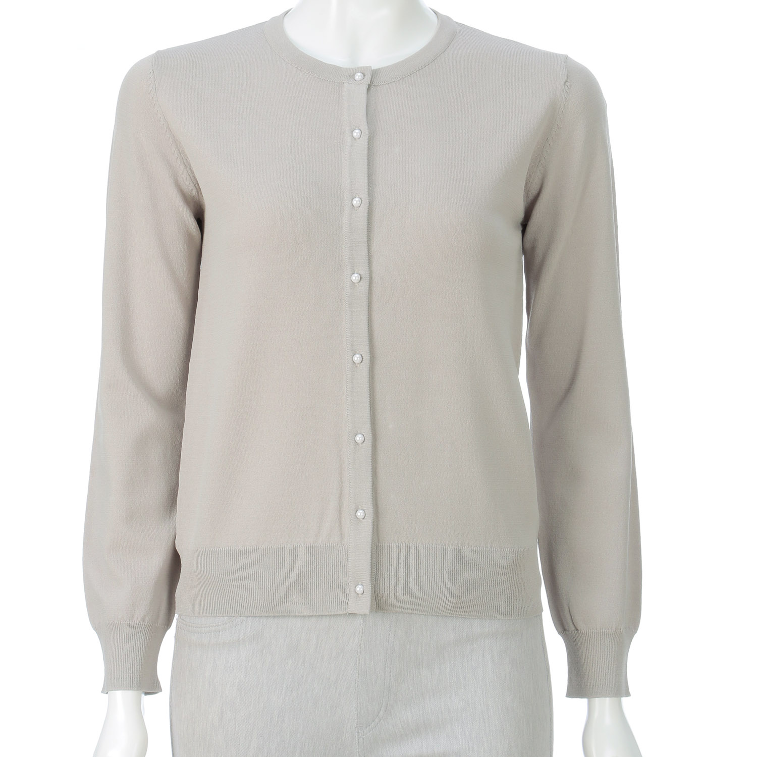 パール釦使いカーディガン - 画像3