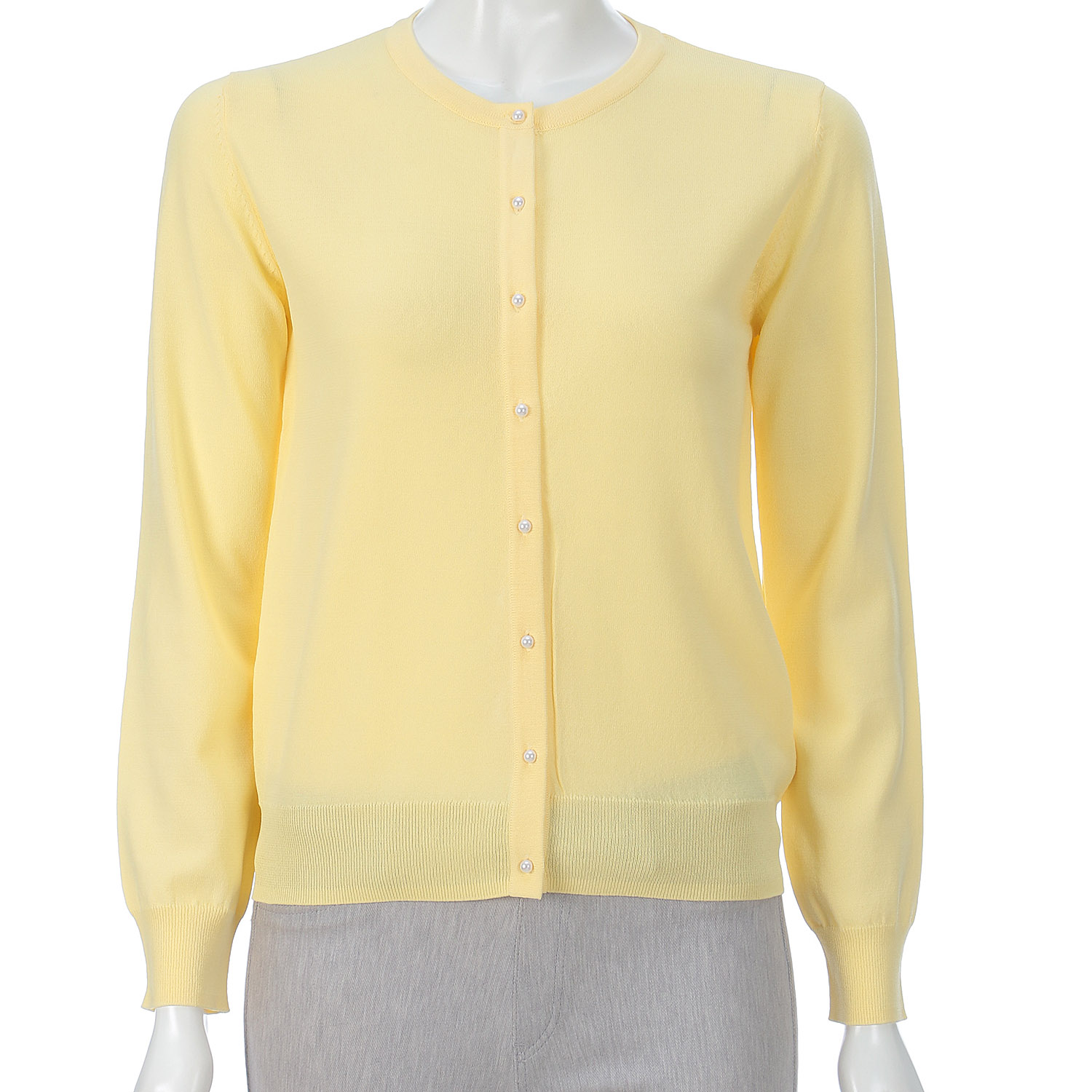 パール釦使いカーディガン - 画像4