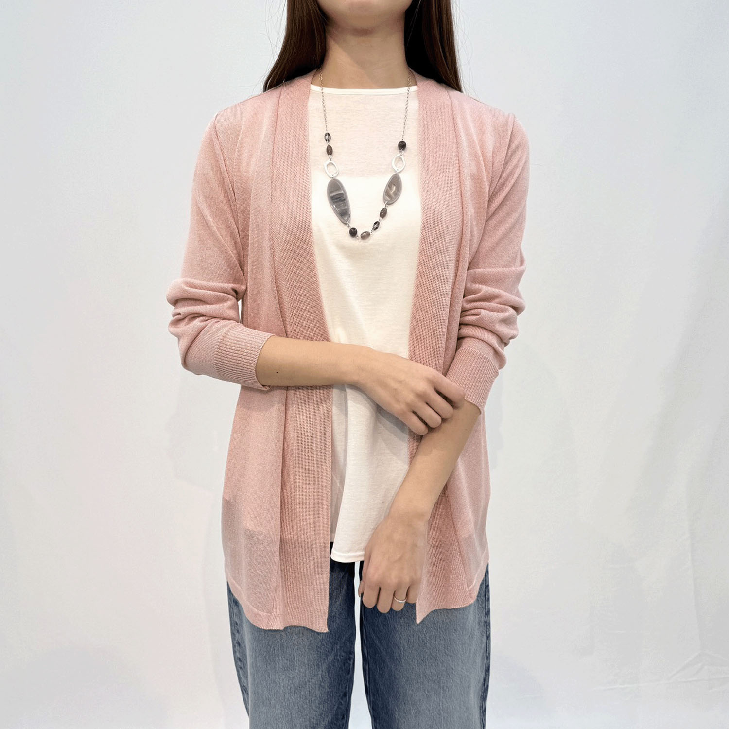 シルク混後ろギャザートッパーカーディガン - 画像11