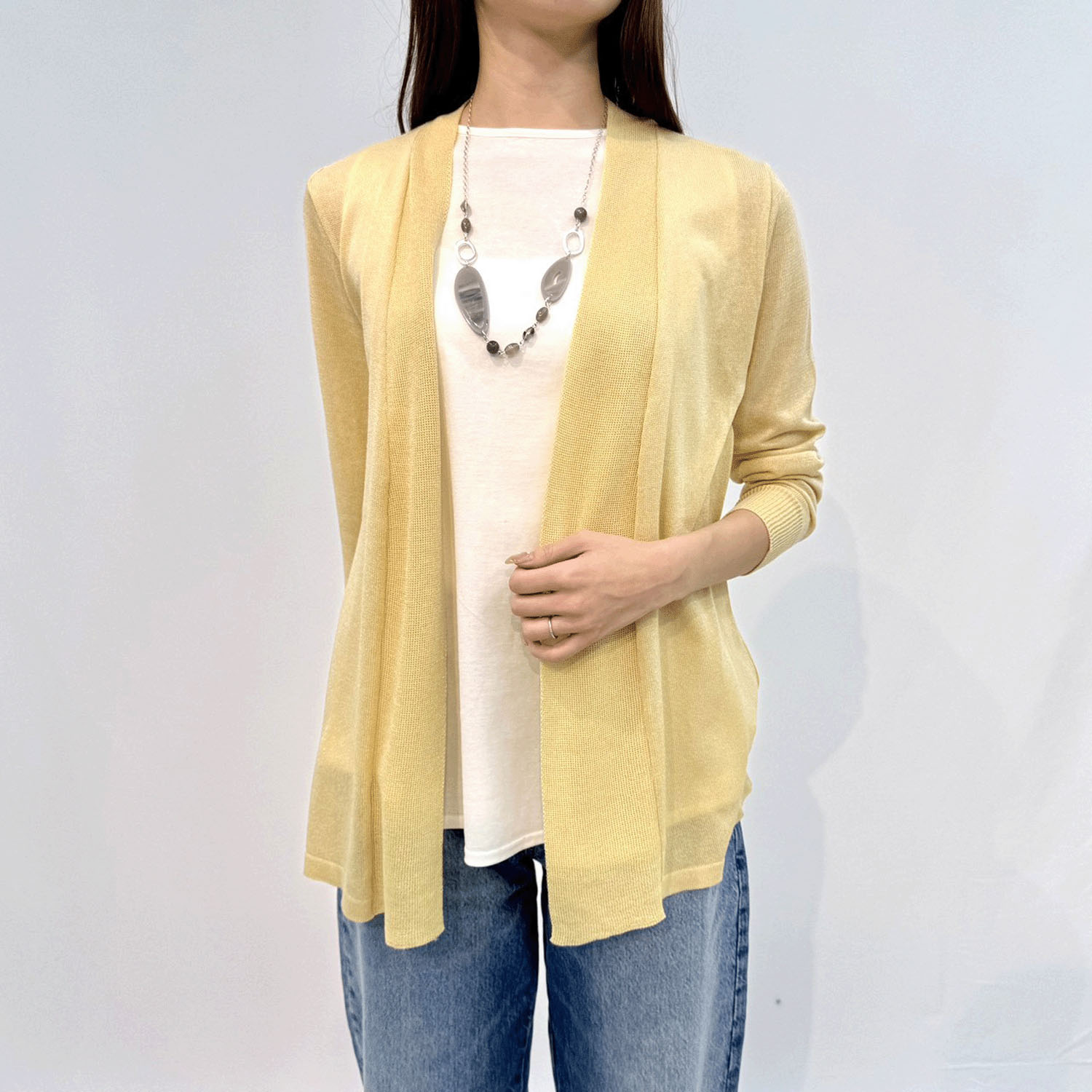 シルク混後ろギャザートッパーカーディガン - 画像15