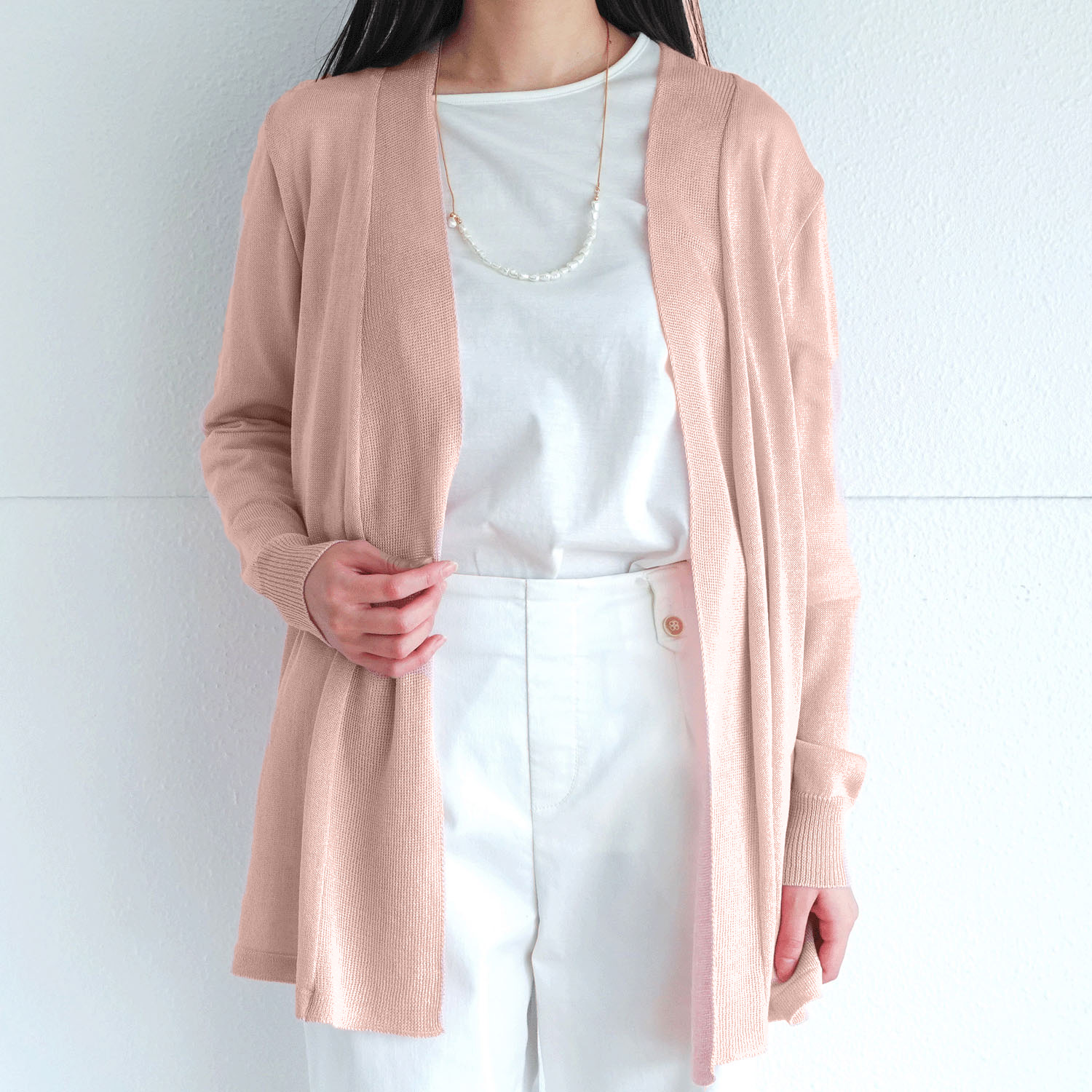 シルク混後ろギャザートッパーカーディガン - 画像10