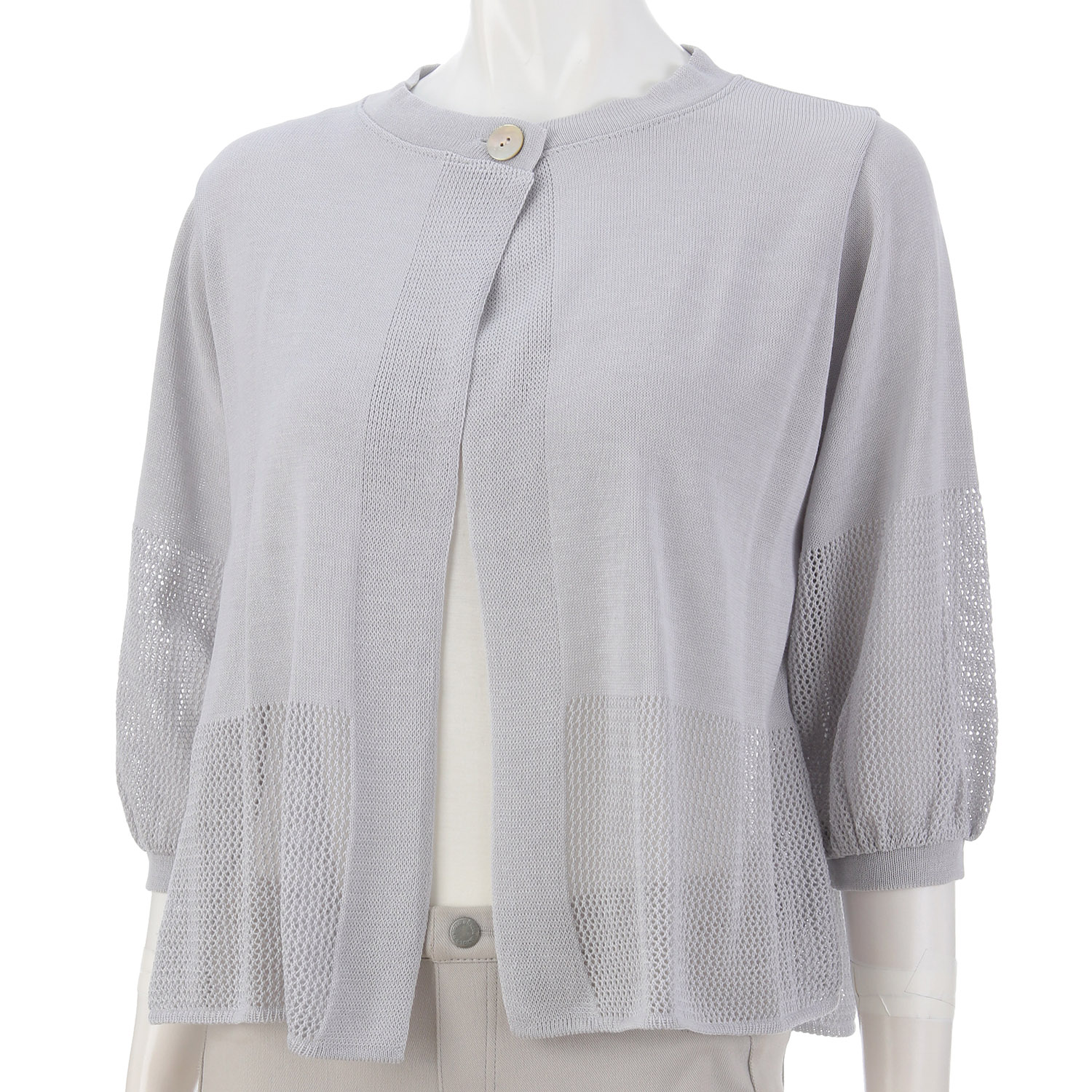 1釦丸首カーディガン - 画像2