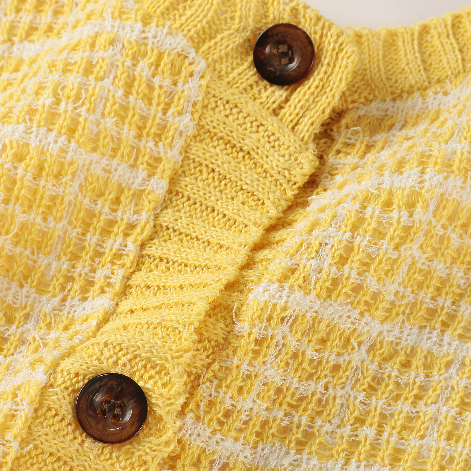 格子柄丸首カーディガン - 画像7