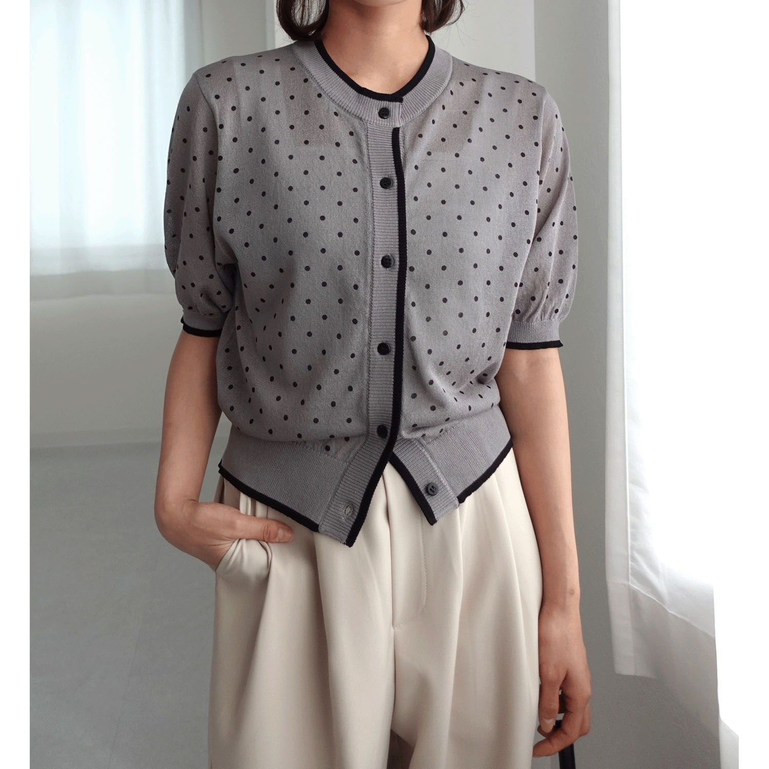 【my life】半袖ドットカーディガン - 画像4