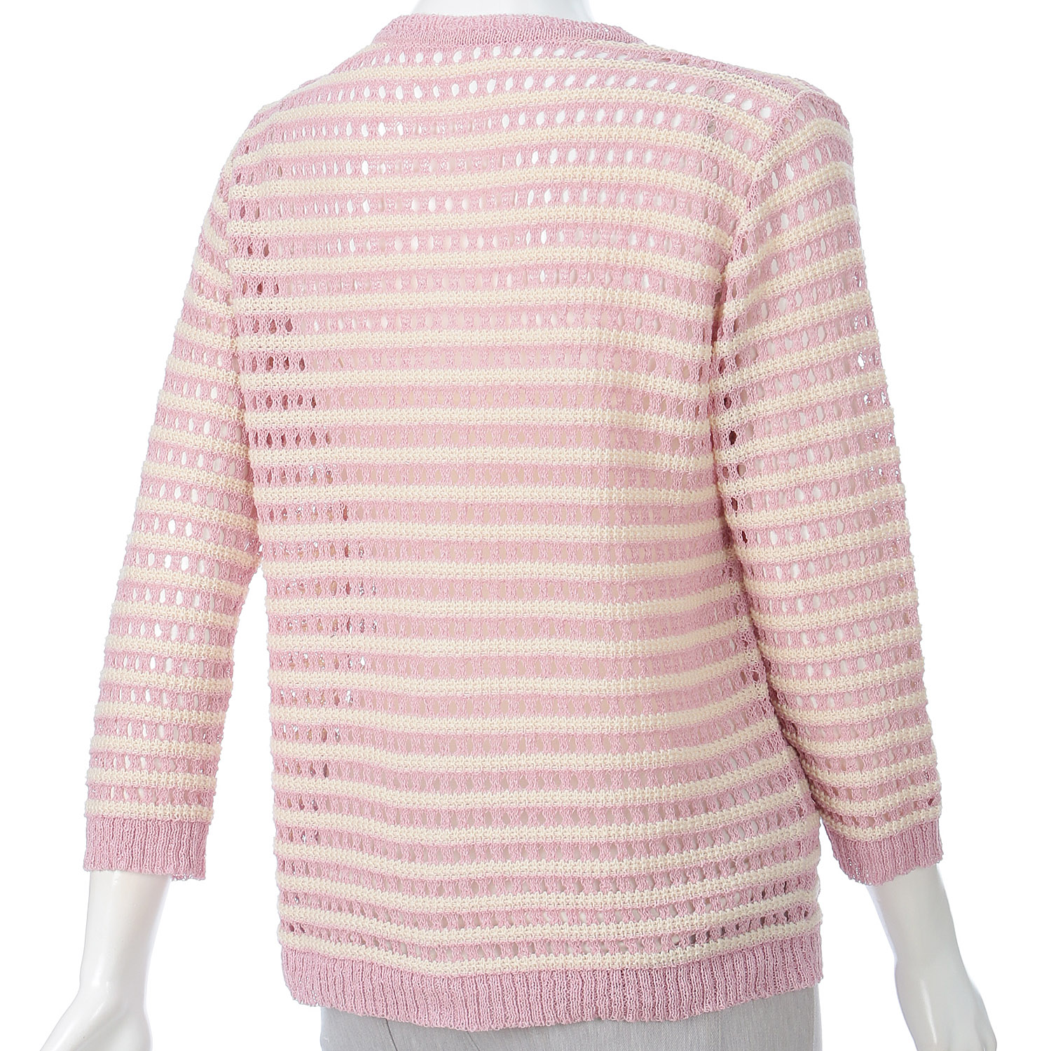 透かしボーダーカーディガン - 画像4