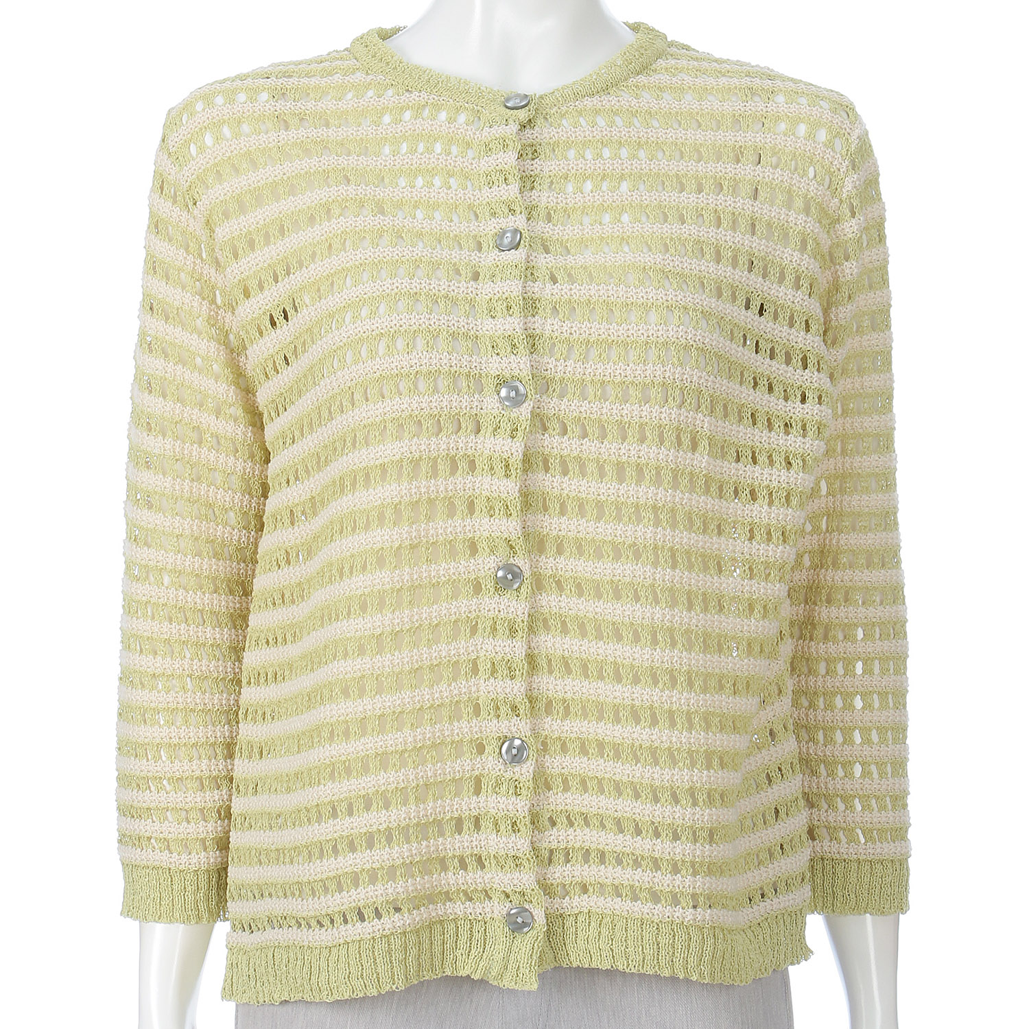 透かしボーダーカーディガン - 画像6