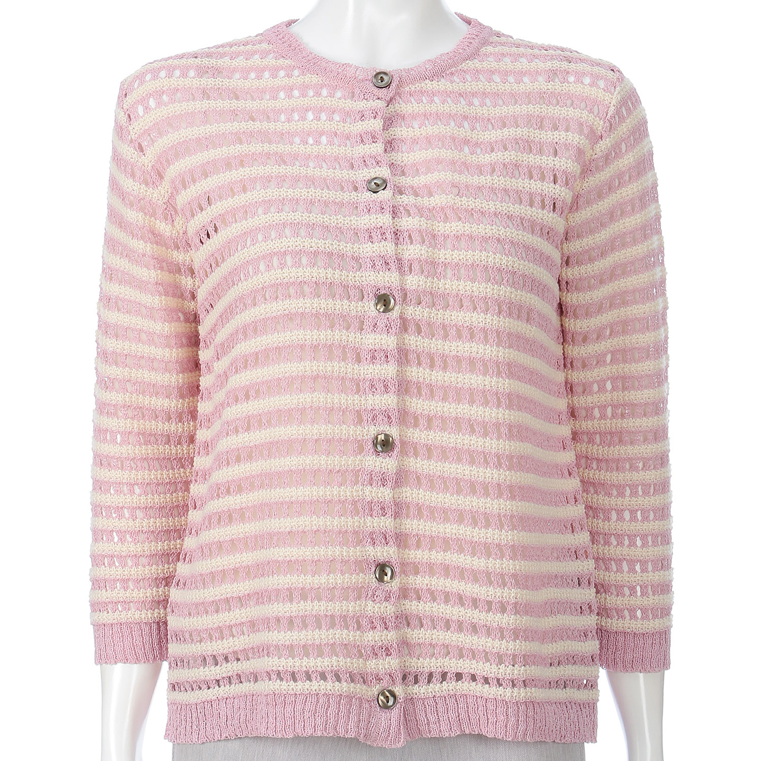 透かしボーダーカーディガン