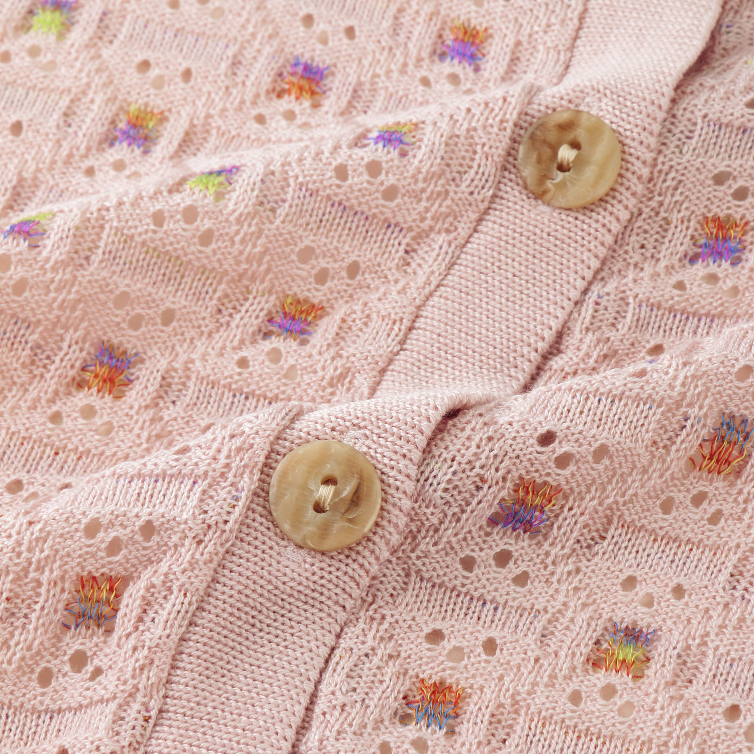 絣使い格子柄カーディガン - 画像5